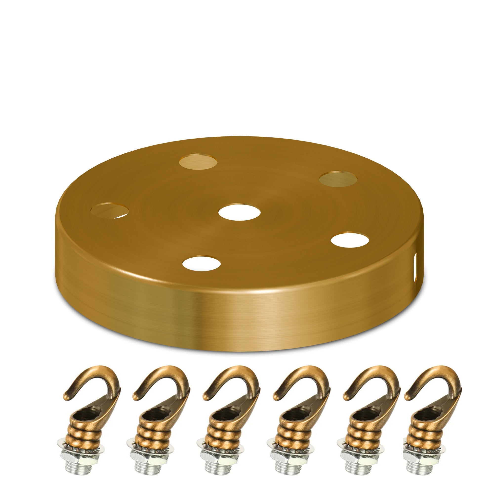 Yellow Brass Ceiling Rose With Hook Pendant Light Fitting~6124