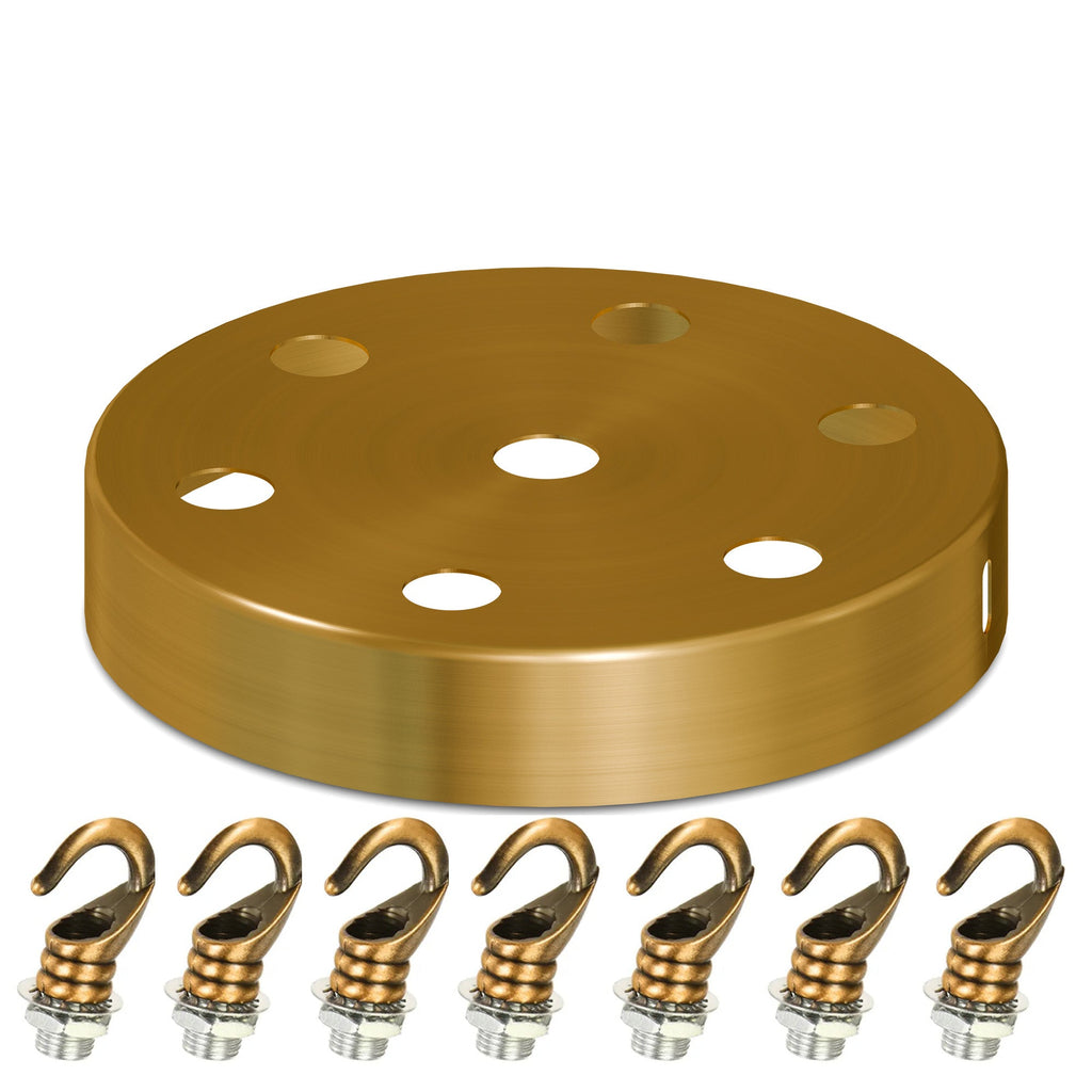 Yellow Brass Metal Ceiling Rose Hook Plate for Pendant Light Fixtures