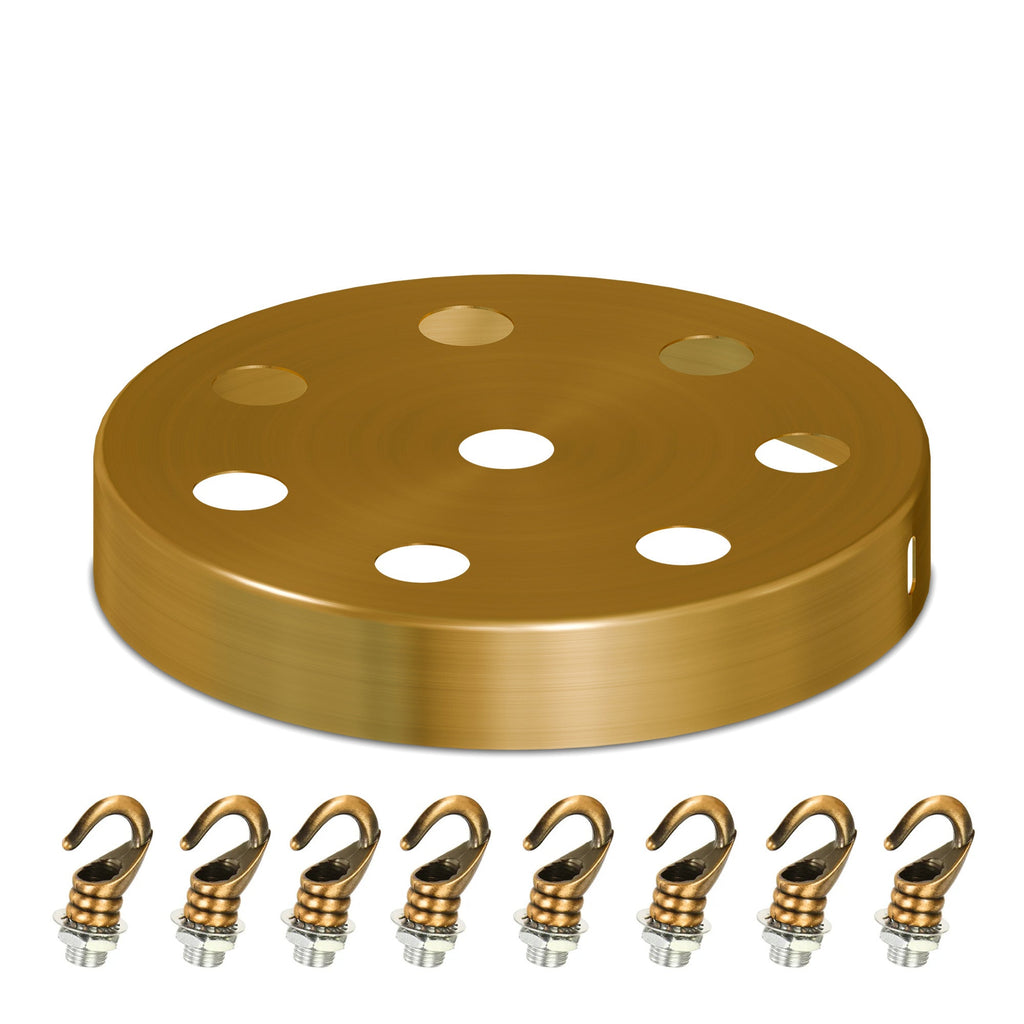 Yellow Brass Metal Ceiling Rose Hook Plate for Pendant Light Fixtures