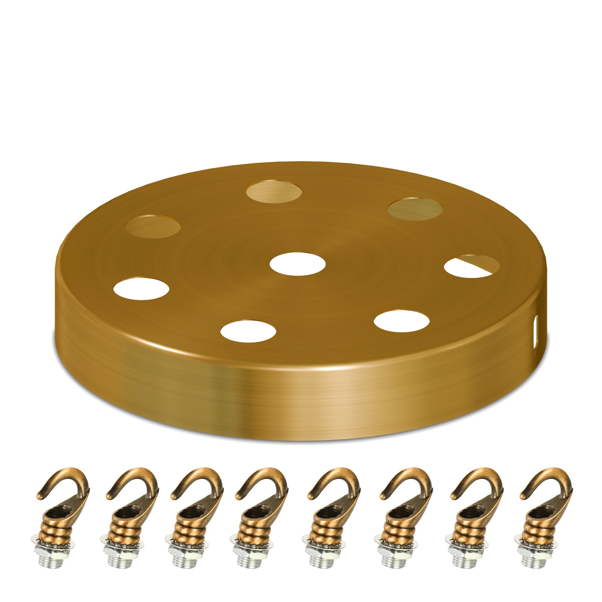 Yellow Brass Ceiling Rose With Hook Pendant Light Fitting~6124