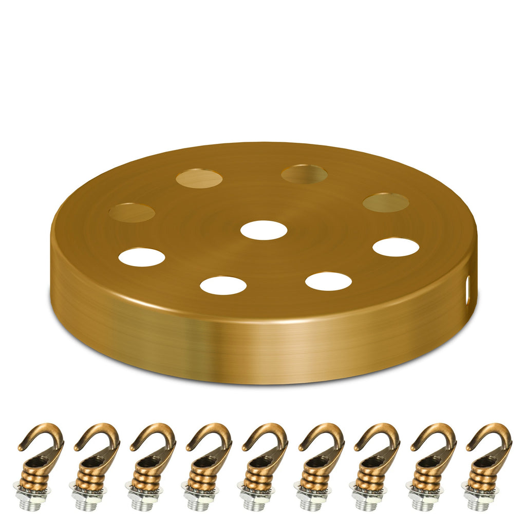 Yellow Brass Metal Ceiling Rose Hook Plate for Pendant Light Fixtures