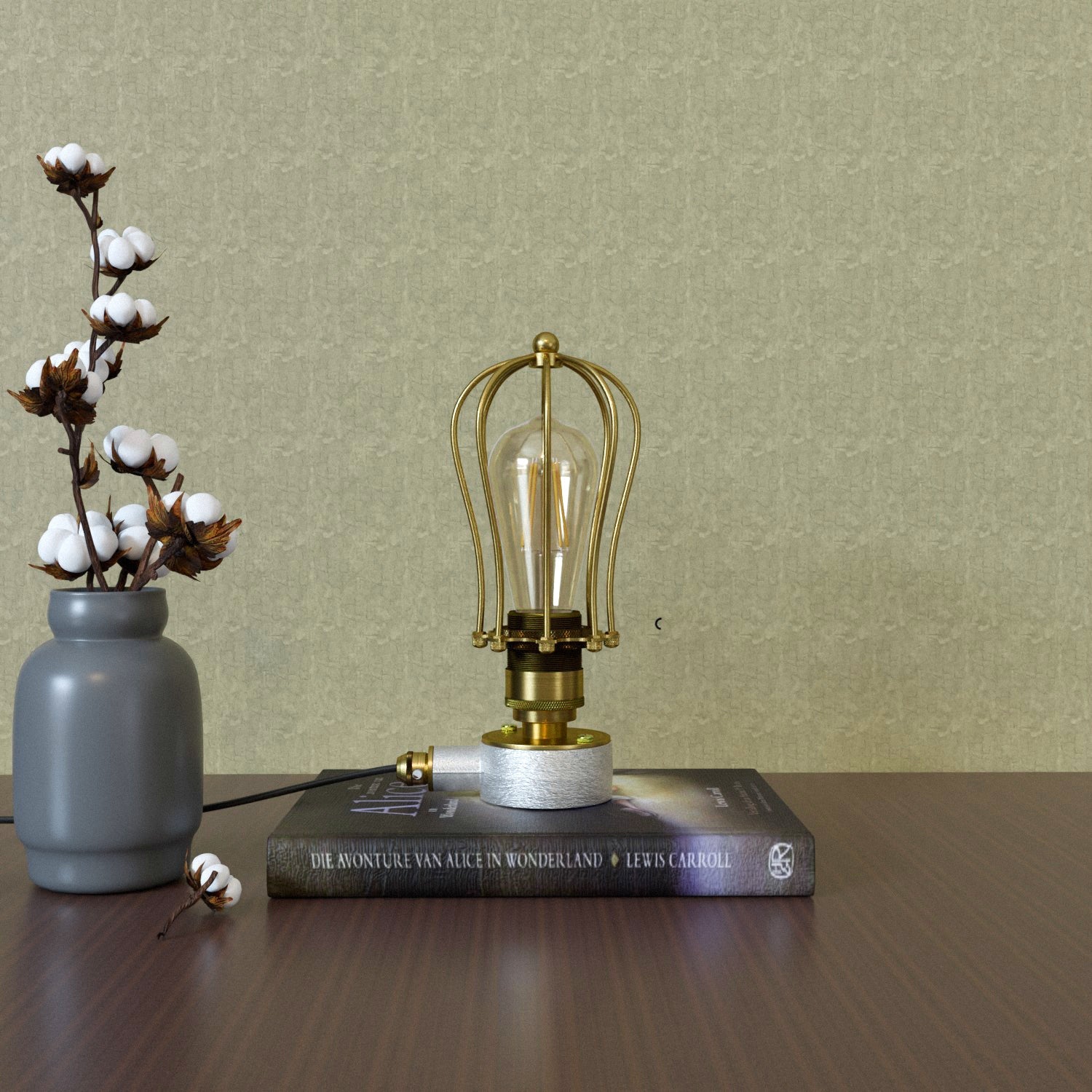 Industrial Steampunk Conduit Pipe Desk Lamp with Dimmer Switch