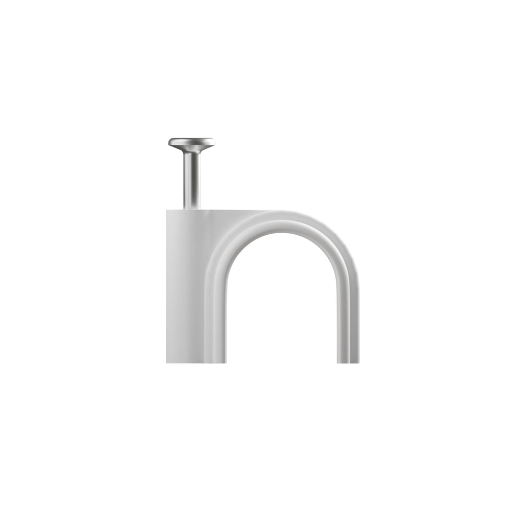 100 Pack White Round Cable Clips with Strong Steel Nails