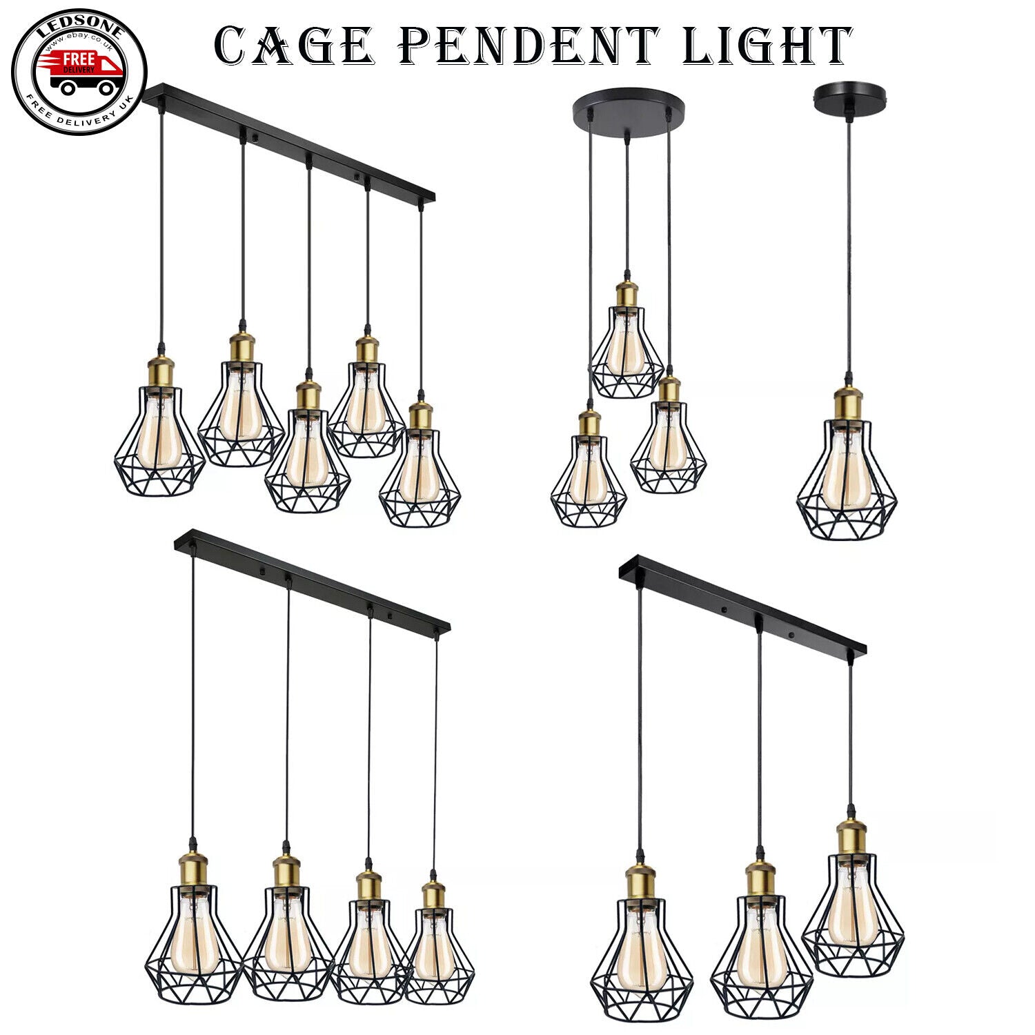 Cage 3 Light Pendant Lighting ~5660