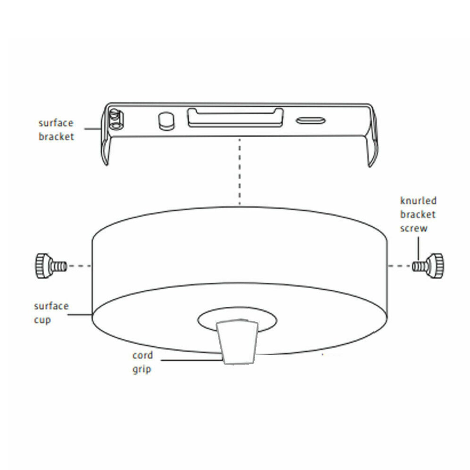 Durable 2.75-inch Steel Ceiling Rose Bracket Kit for Secure Light Fixtures