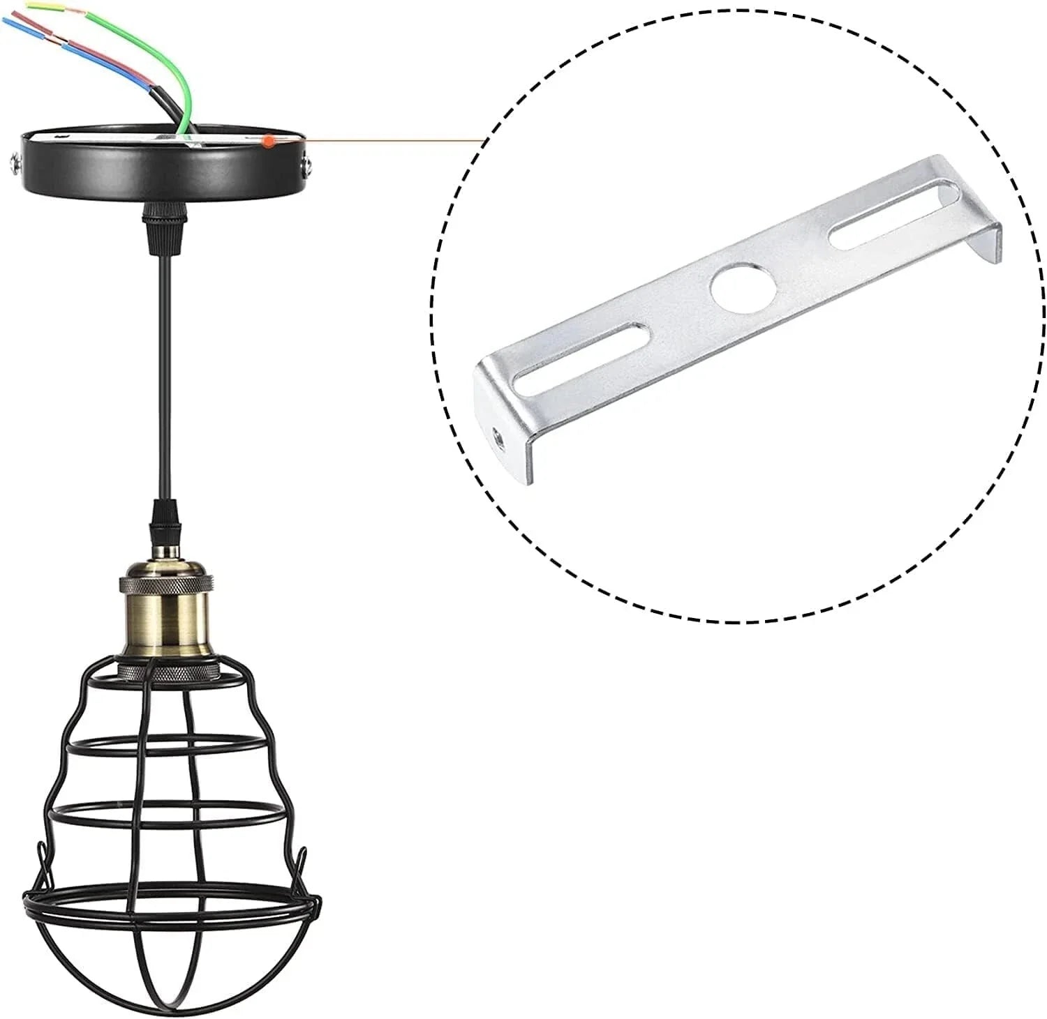 Durable 2.75-inch Steel Ceiling Rose Bracket Kit for Secure Light Fixtures
