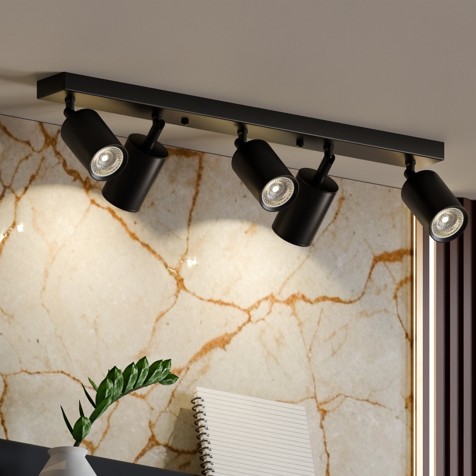 Black 2,3,4,5 Way LED Spotlight Ceiling Light for Home decor~6138