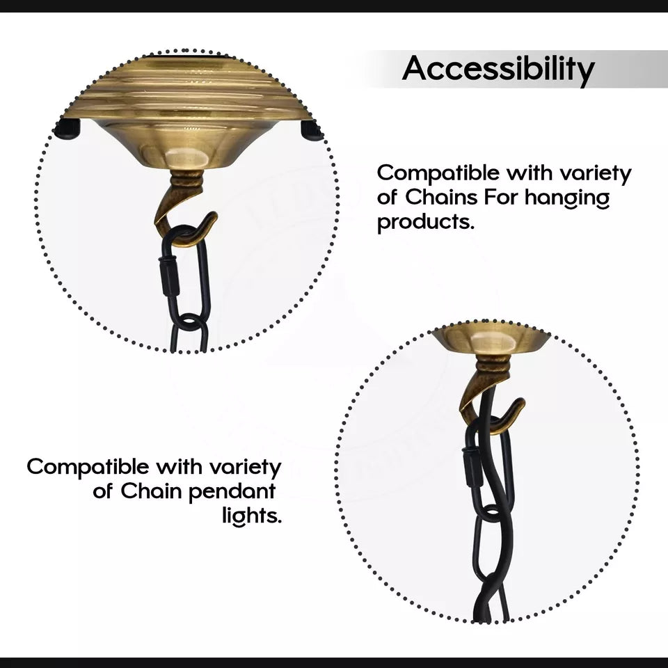Sturdy Metal Ceiling Rose Hook Plate for Pendant & Chandelier Lighting