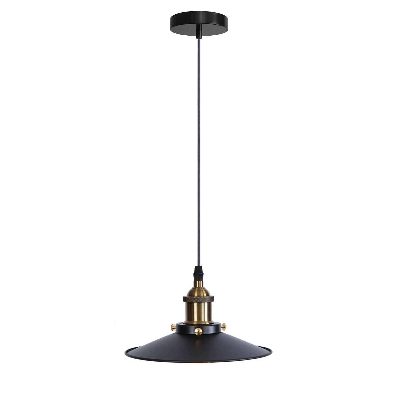 Vintage Pendant Lights Metal Flat Shade Hanging Retro Lamp ~ 6035