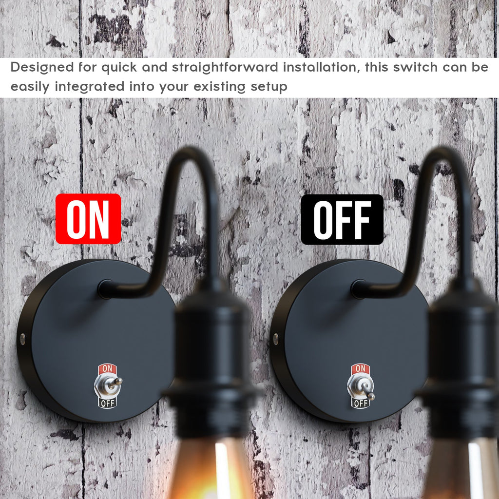 Vintage Industrial Black Metal Ceiling Rose Toggle Switch Light Fixture