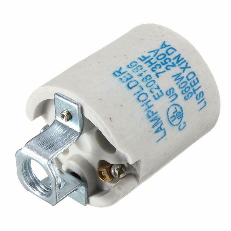 Durable White Ceramic E27 Edison Screw Lamp Holder - Heat Resistant Vintage Lighting Socket