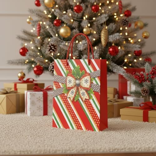 12-Pack Assorted Luxury Matte Finish Kraft Paper Gift Bags with Handles