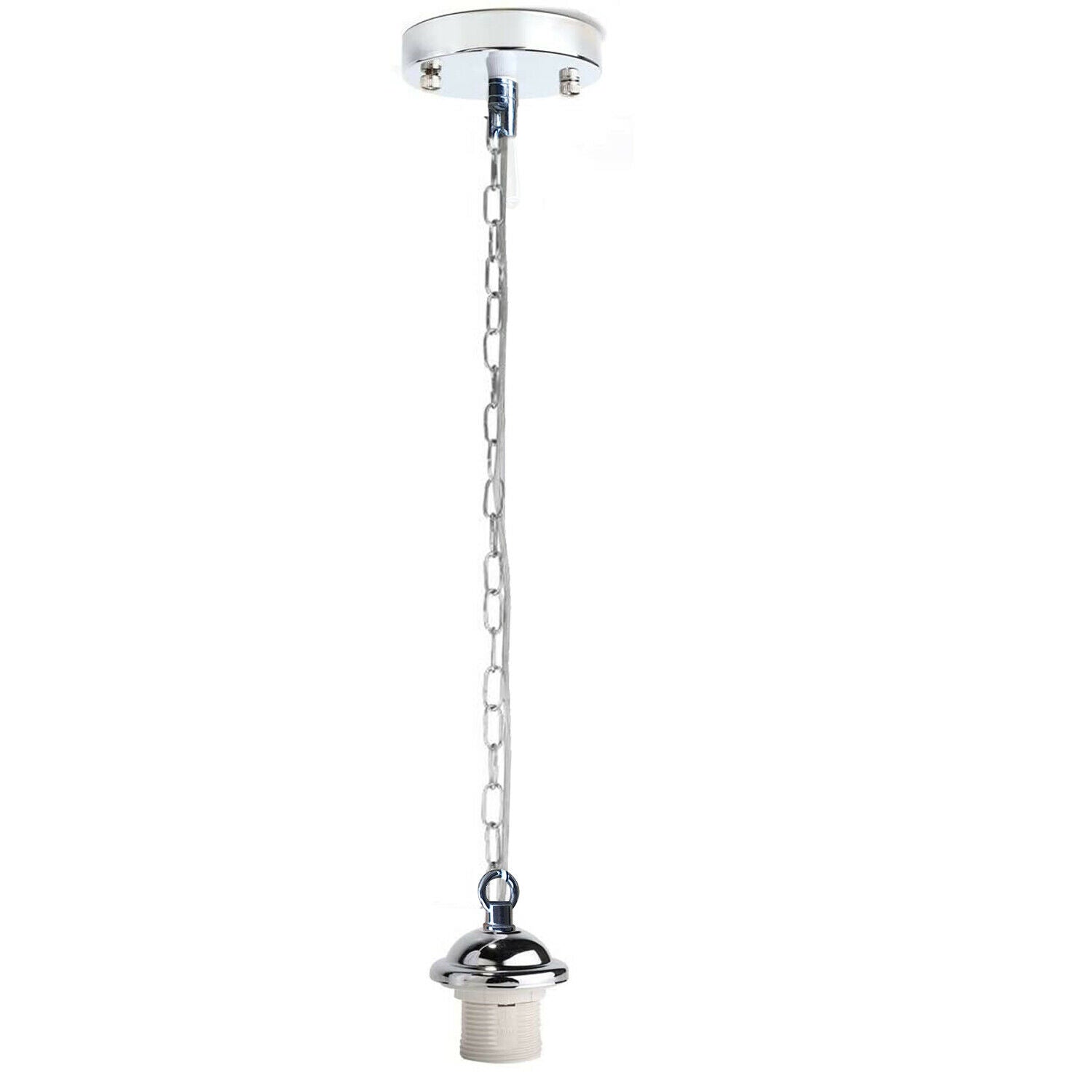 Adjustable E27 Industrial Pendant Lamp Holder Kit with Chain - Multiple Finishes