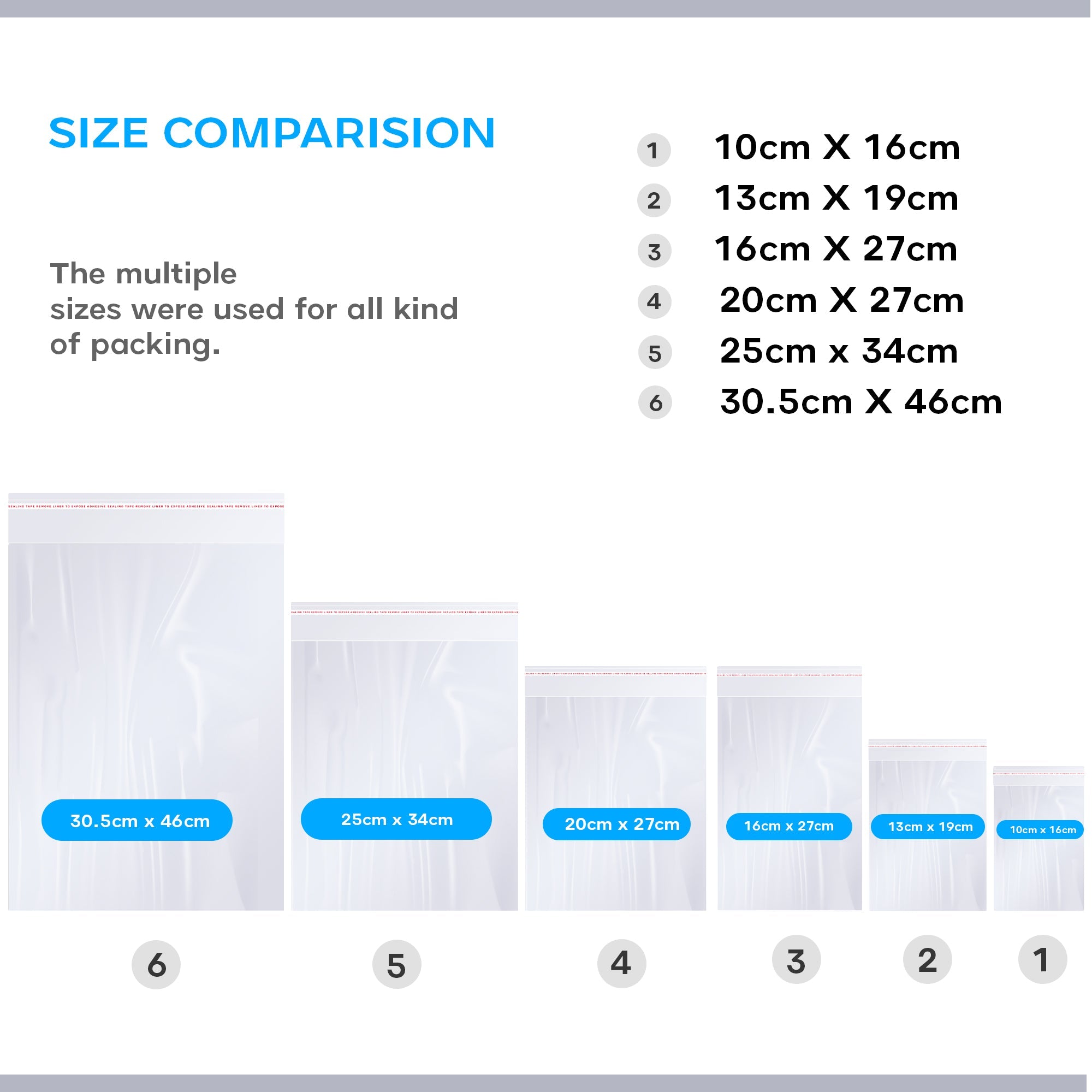 Clear Resealable Self-Sealing Poly Ziplock Bags for Food and Crafts