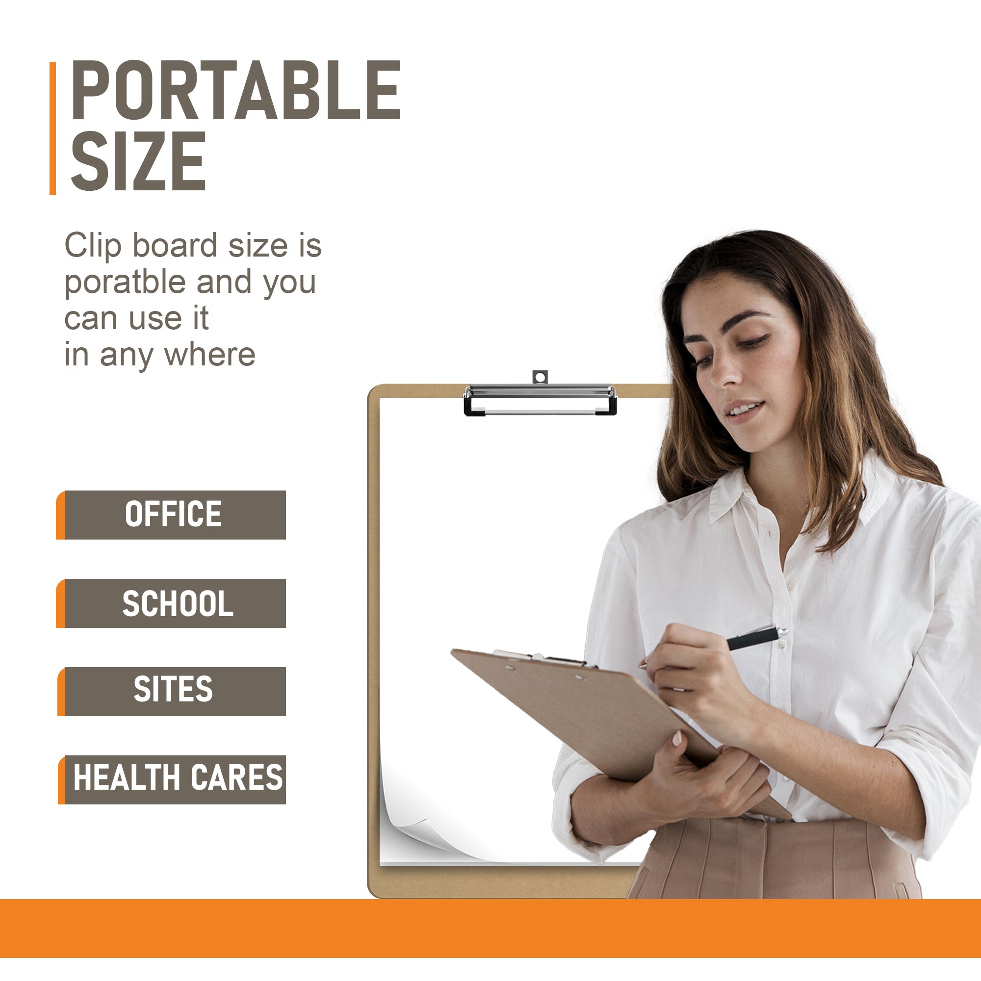 Durable 12-Pack A4 Letter Size Hardboard Clipboards with Low Profile Metal Clip