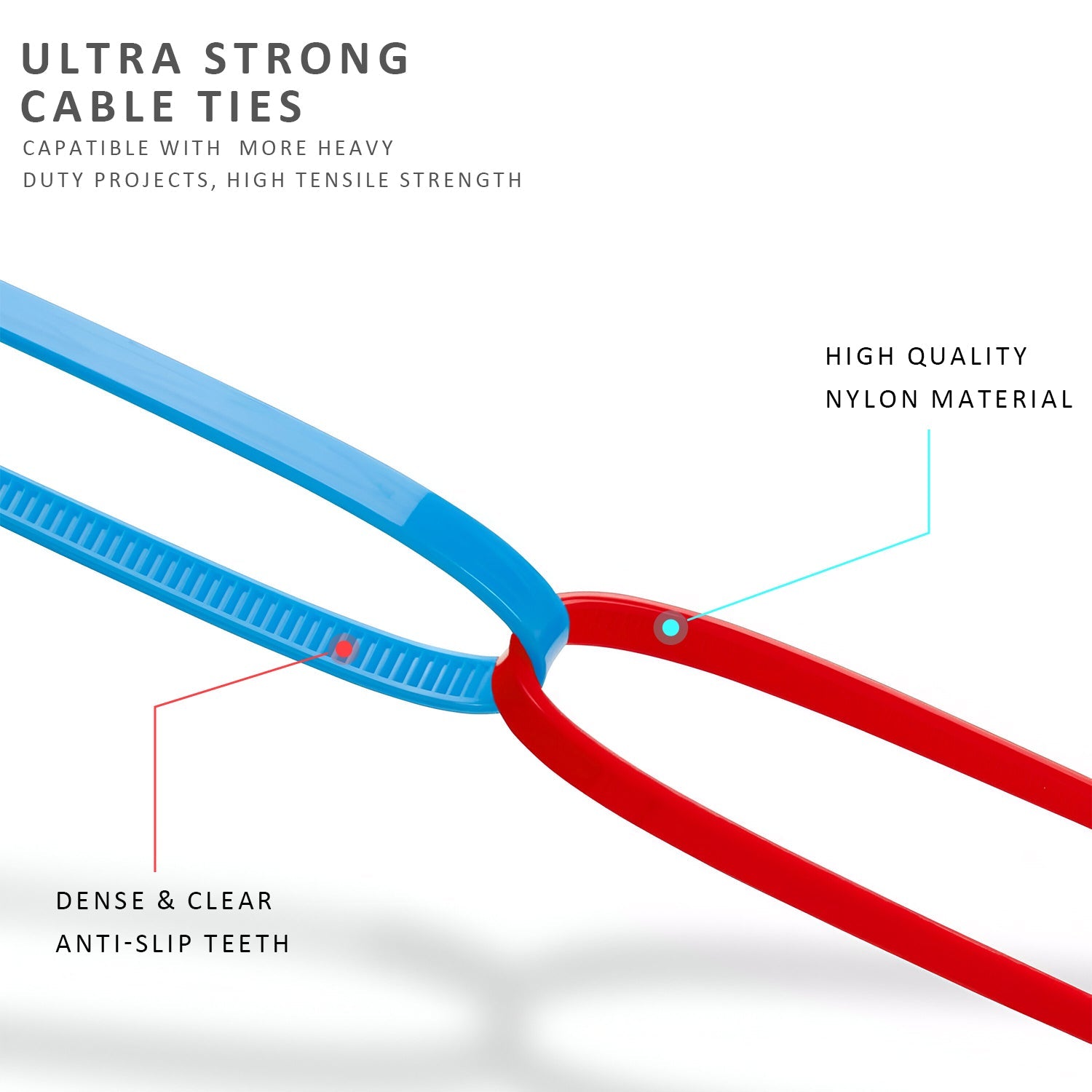 Heavy Duty Releasable Reusable Nylon Cable Zip Ties for Wire Management