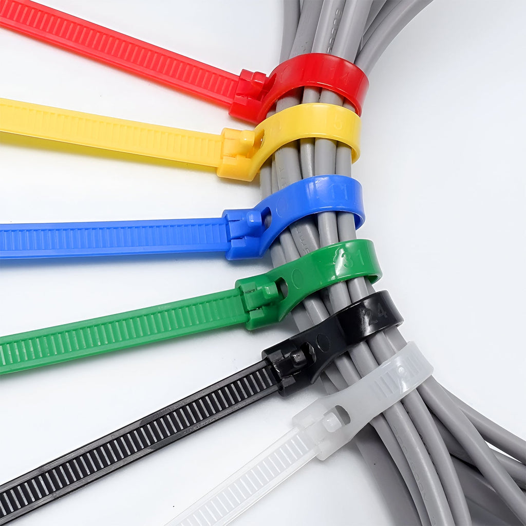 Heavy Duty Releasable Reusable Nylon Cable Zip Ties for Wire Management