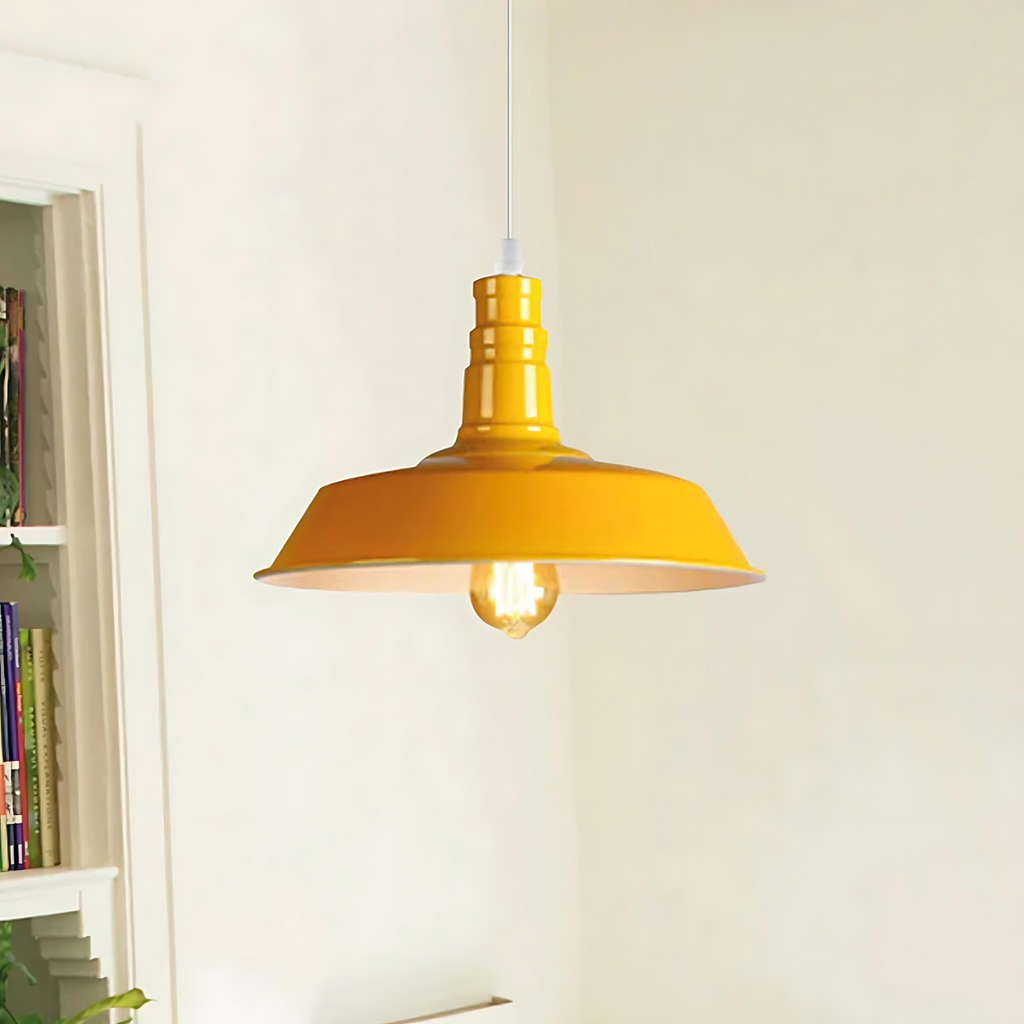 Modern Metal Barn Shade Kitchen Island Pendant Light, Adjustable Height Ceiling Lamp
