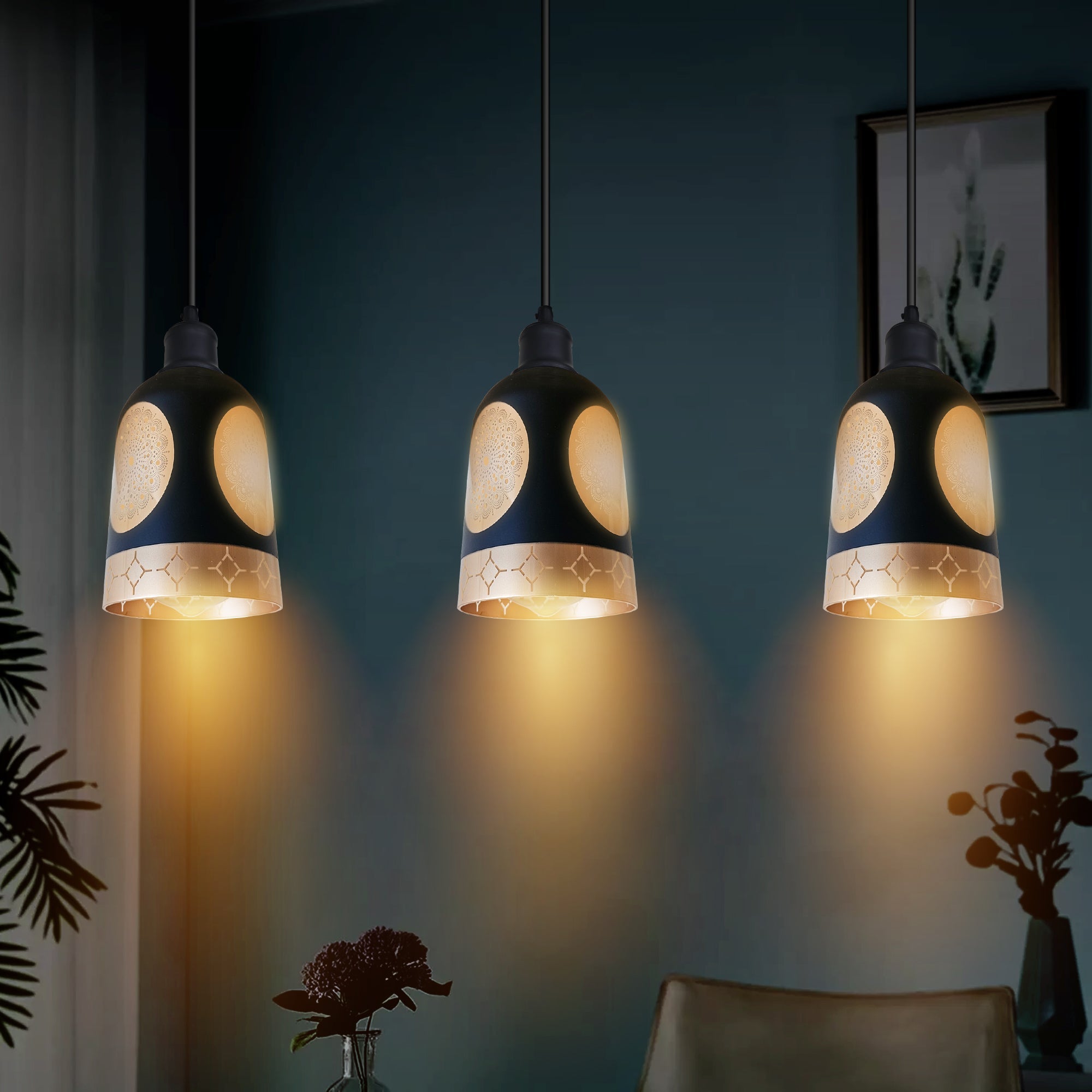 Crystal 3-Way Hanging Ceiling Pendant Light ~6312