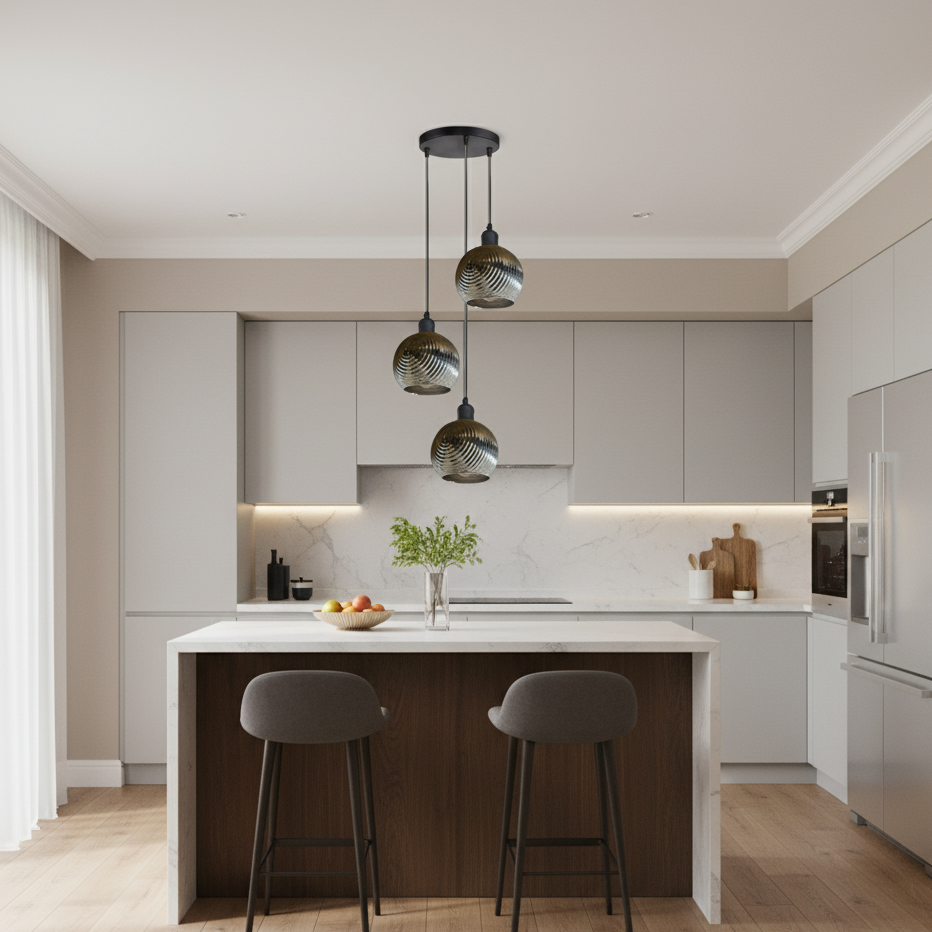 Elegant Crystal 3-Way Multi-Light Pendant Ceiling Fixture for Modern Homes