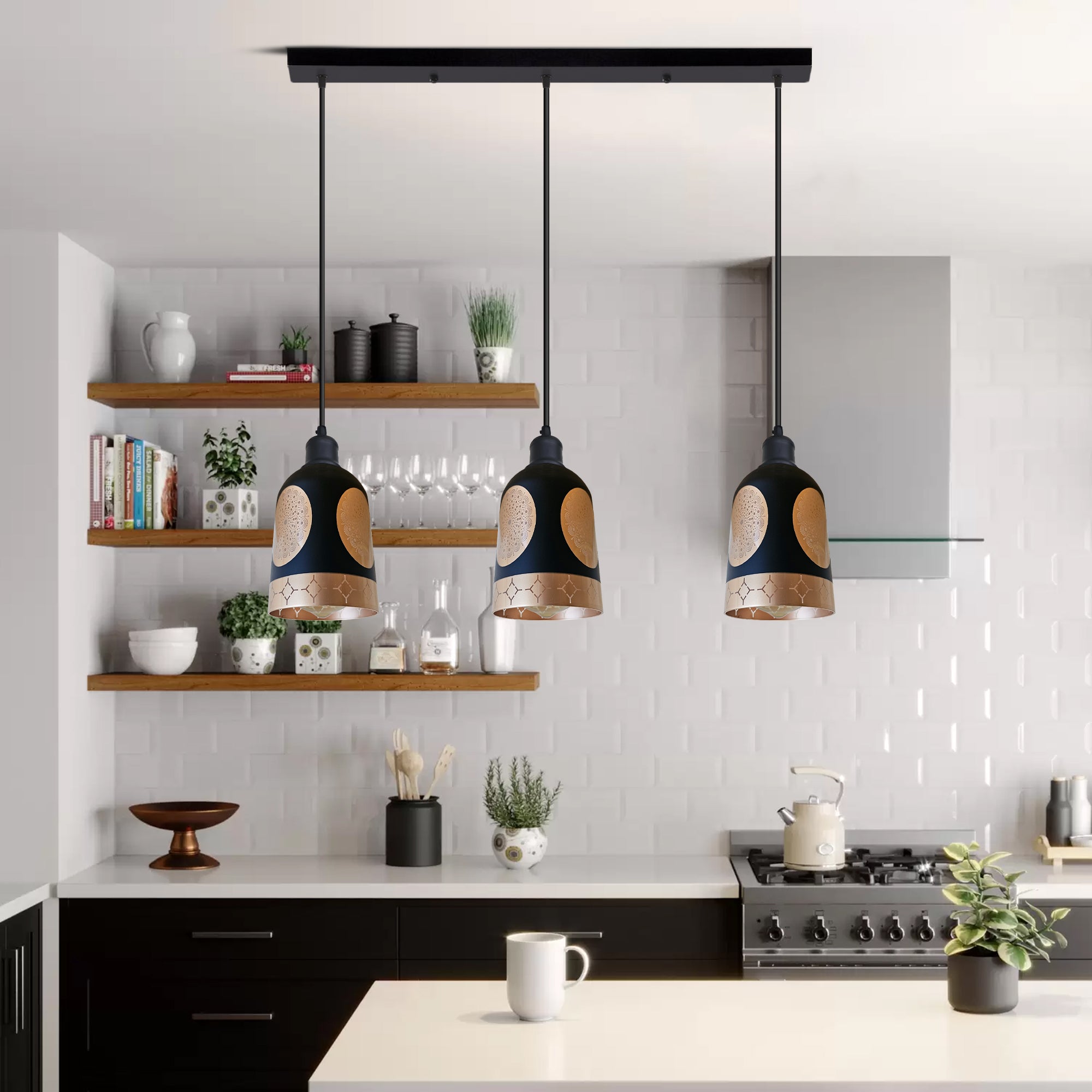 Crystal 3-Way Hanging Ceiling Pendant Light ~6312