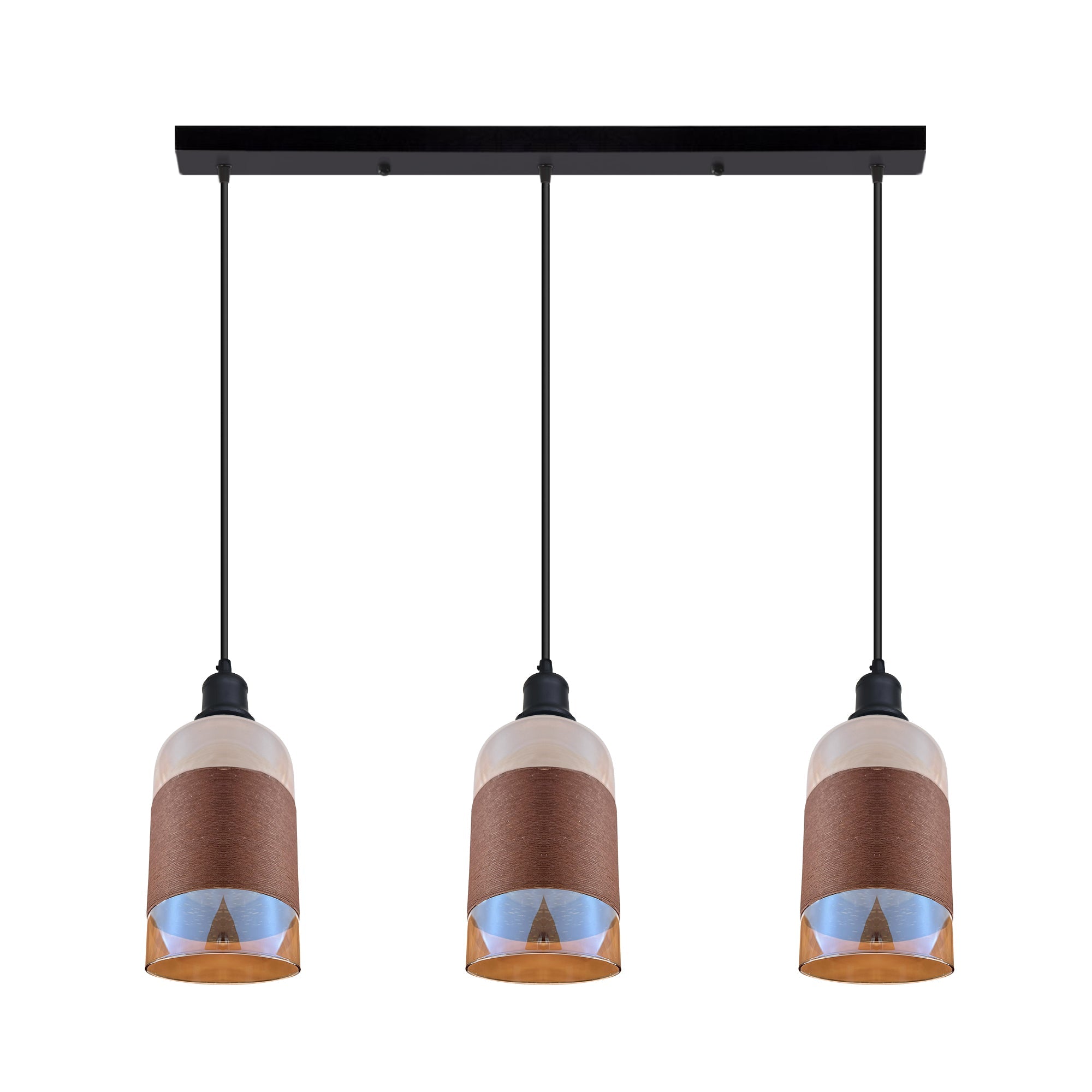 Sparkling 3-Way Crystal Pendant Light, Floral Glass Shades, Adjustable Height