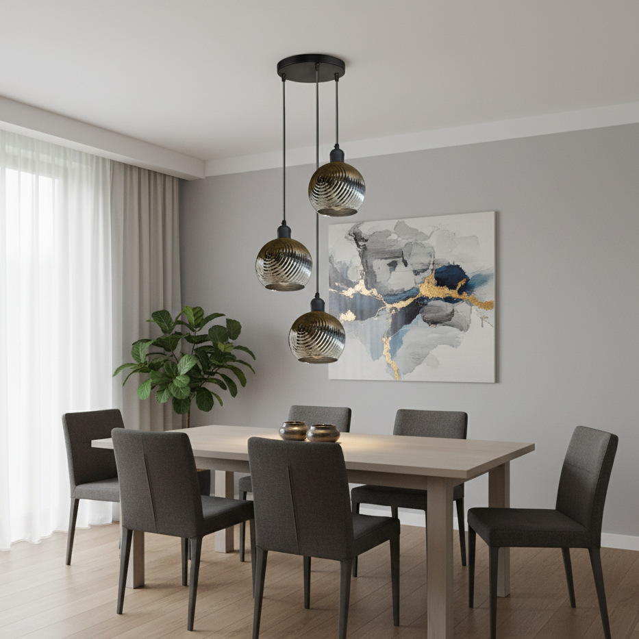 Elegant Crystal 3-Way Multi-Light Pendant Ceiling Fixture for Modern Homes