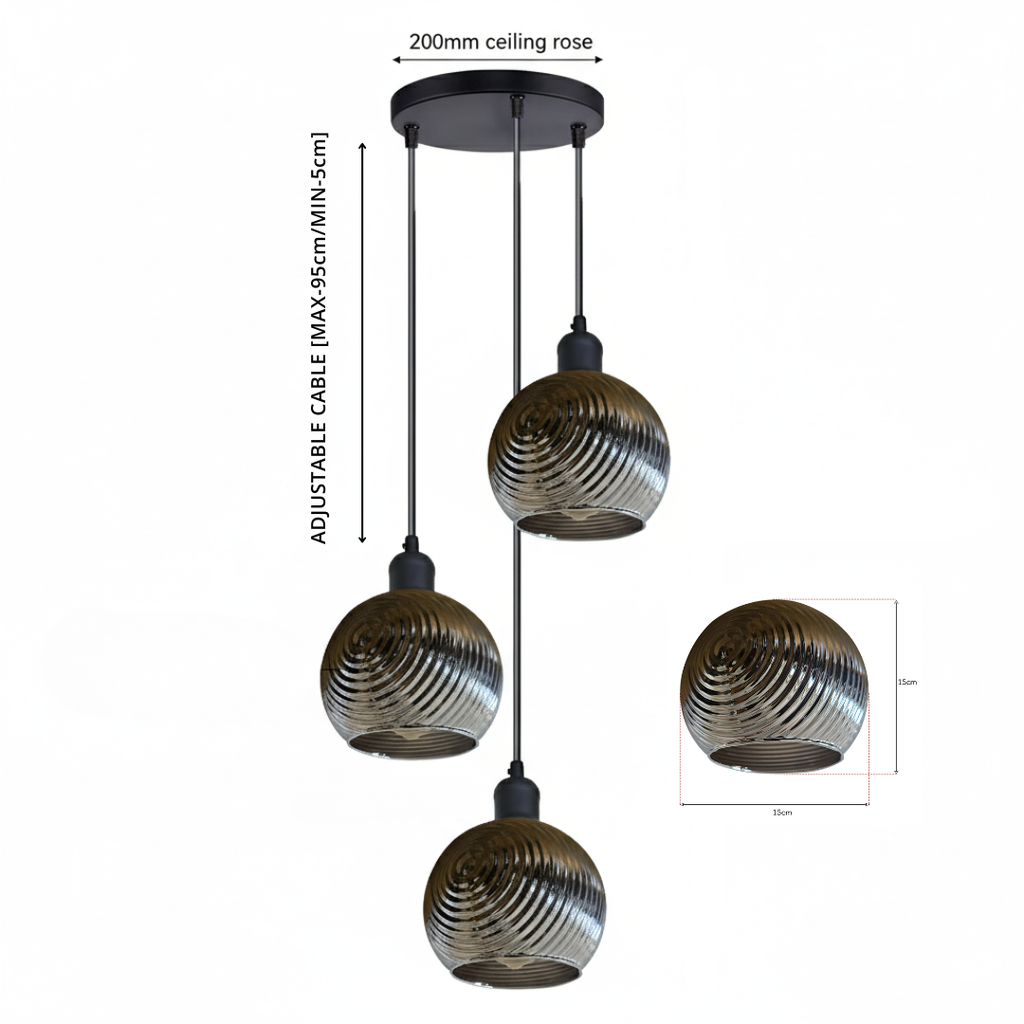Elegant Crystal 3-Way Multi-Light Pendant Ceiling Fixture for Modern Homes