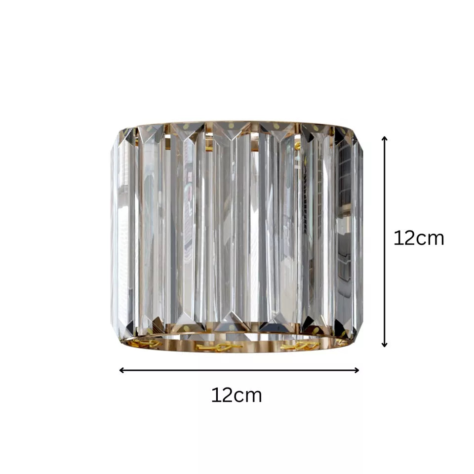 Elegant Crystal Glass Easy Fit Drum Lampshade for Pendant Lights
