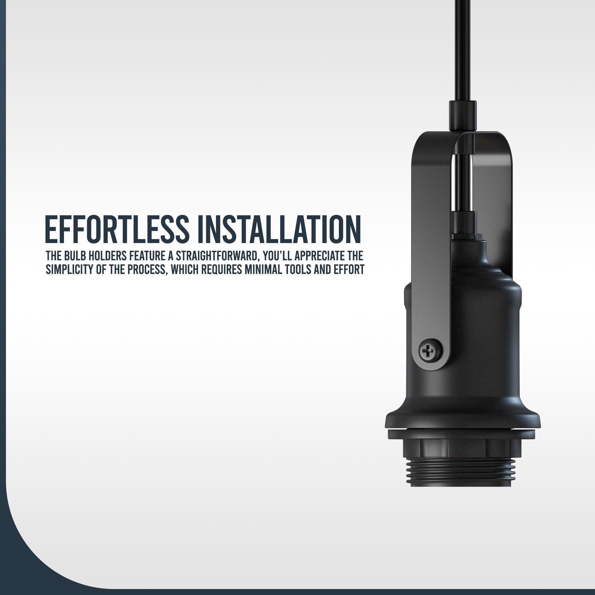 Modern Minimalist E27 Pendant Light Fitting Holder with Adjustable Cable
