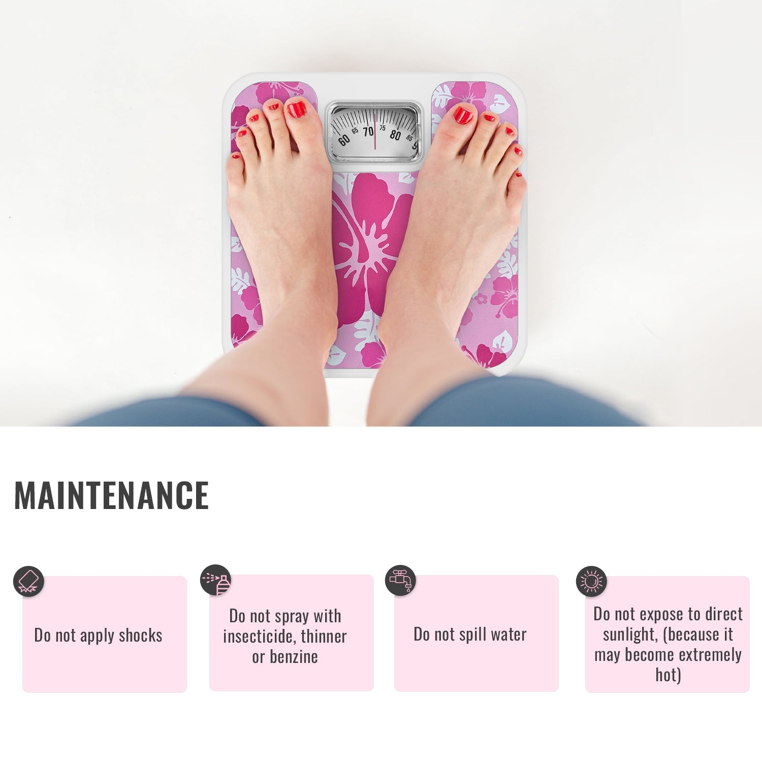 Accurate Mechanical Analog Bathroom Scale with Easy-Read Rotating Dial