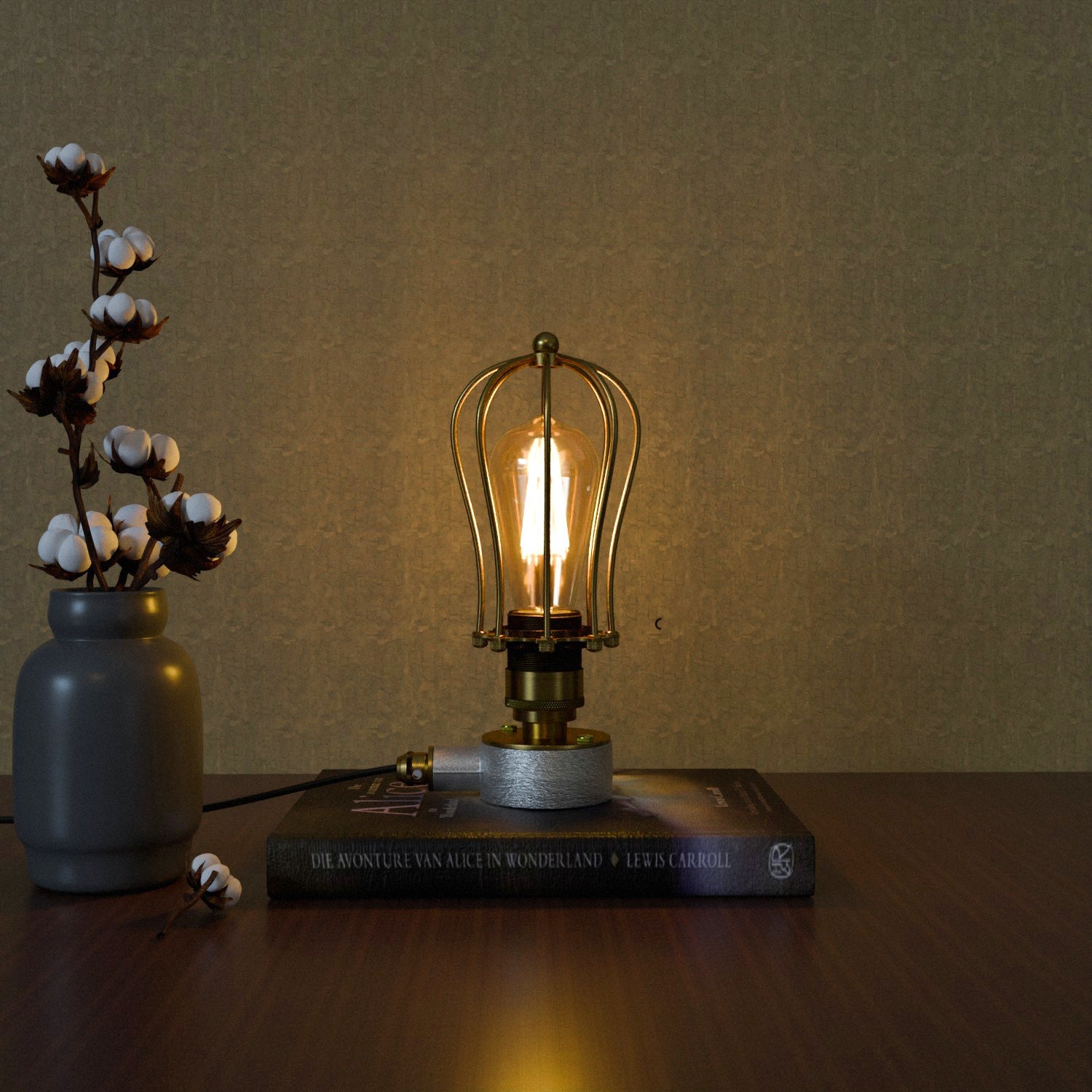 Industrial Steampunk Conduit Pipe Desk Lamp with Dimmer Switch