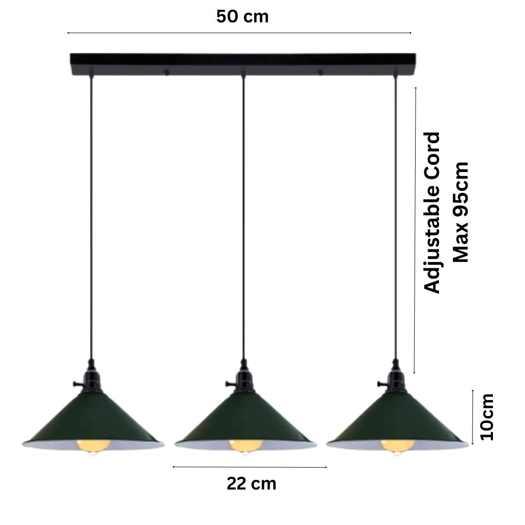 Kitchen Island 3 Light Pendant Light With Fluming Switch ~6187