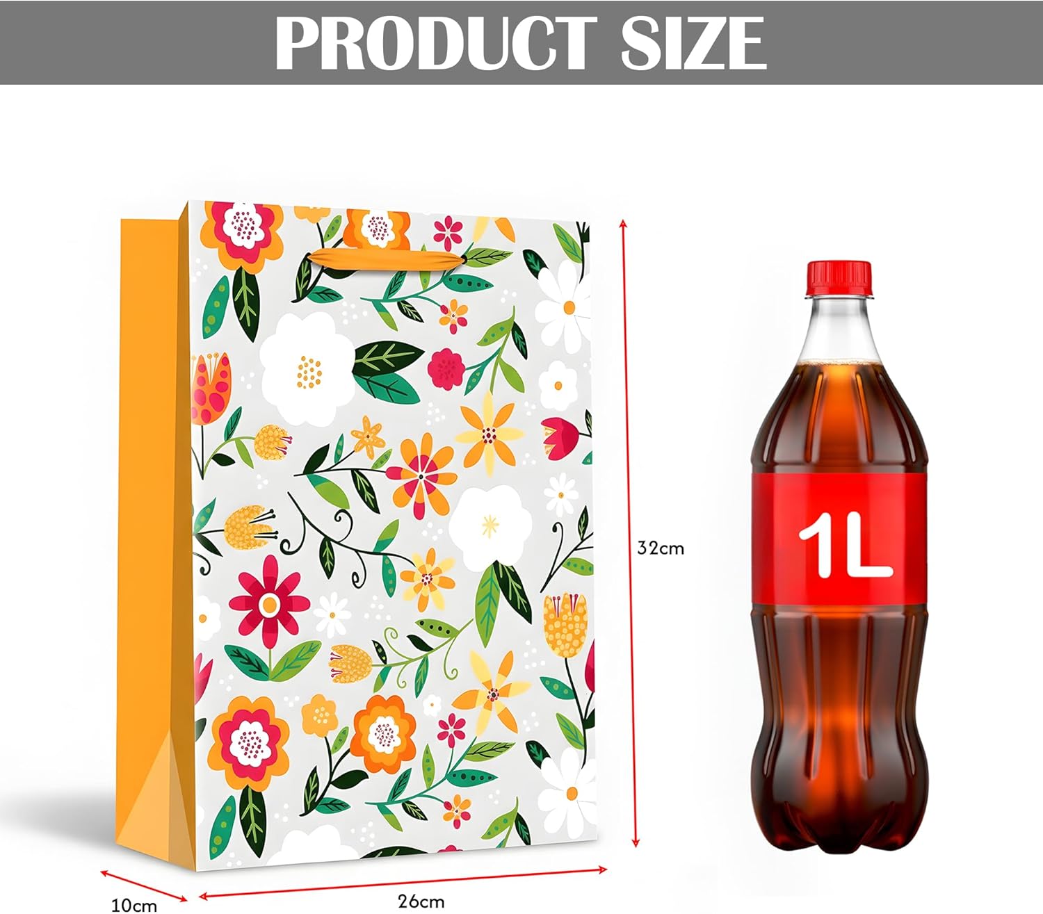 Assorted Floral Gift Bags Multipack Elegant Kraft Paper Handles All Occasions