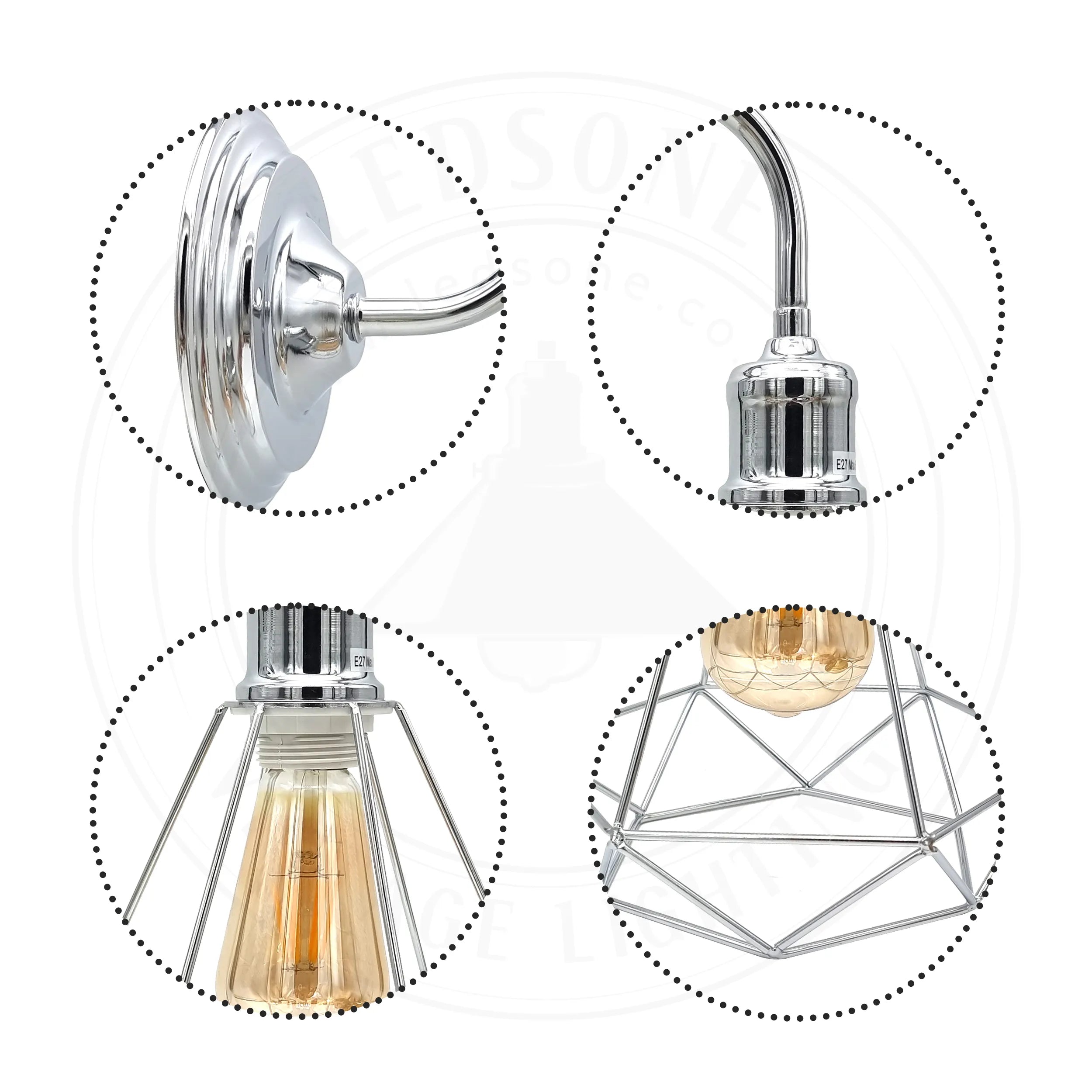 Modern Chrome Swan Neck Wall Sconce Light E27 Holder Fixture