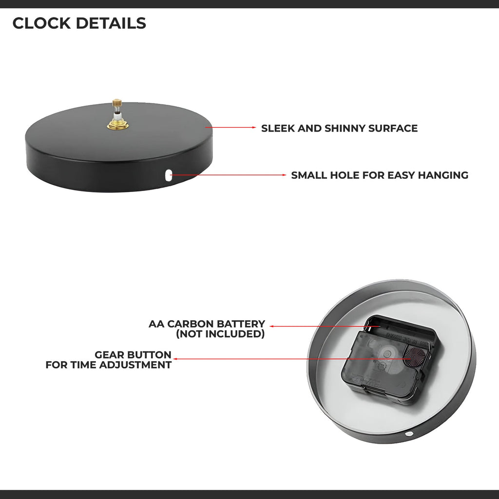 Modern Frameless Wall Clock Coffee Time 3D Sticker Number Wall Clocks ~5403