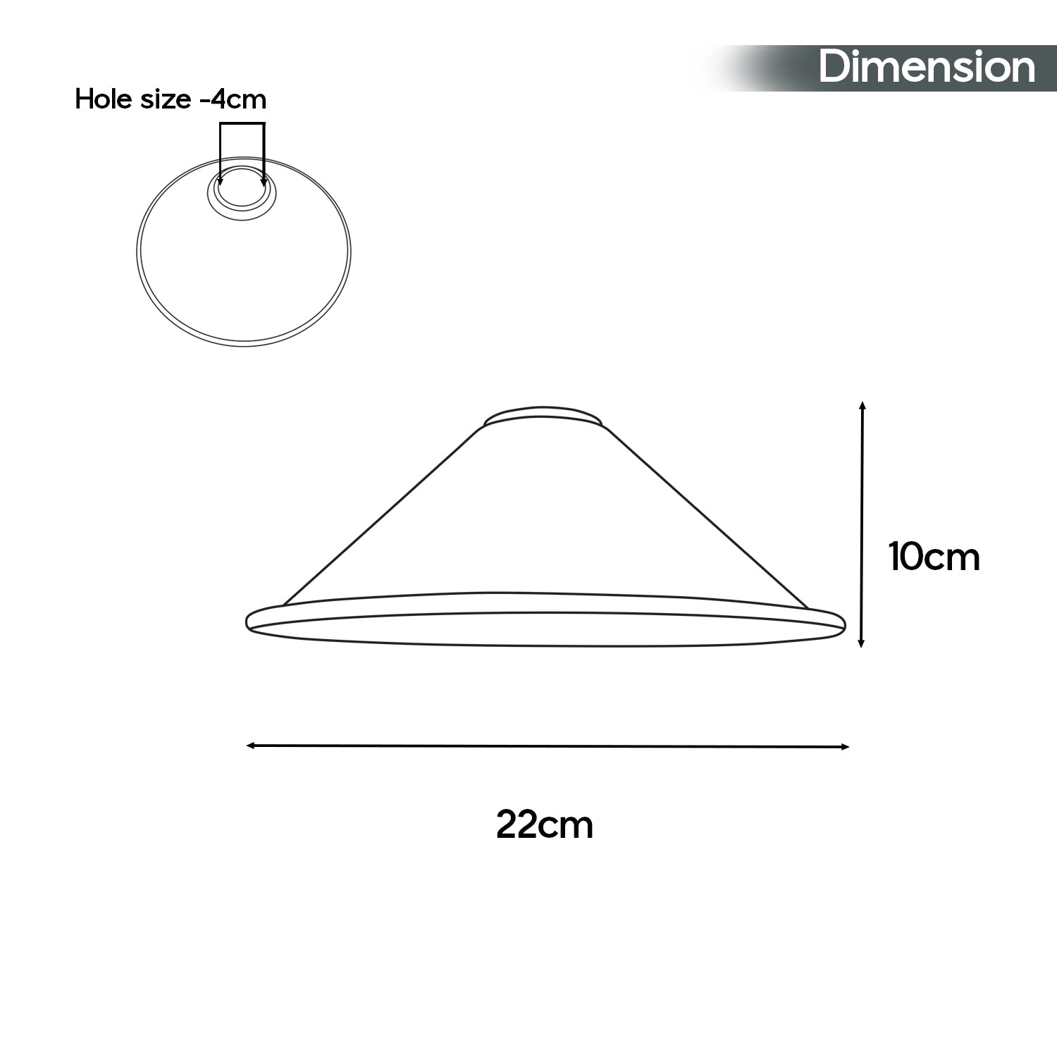 Vintage 8.6-inch Easy Fit Metal Cone Ceiling Lampshade, Refurbished Home Decor
