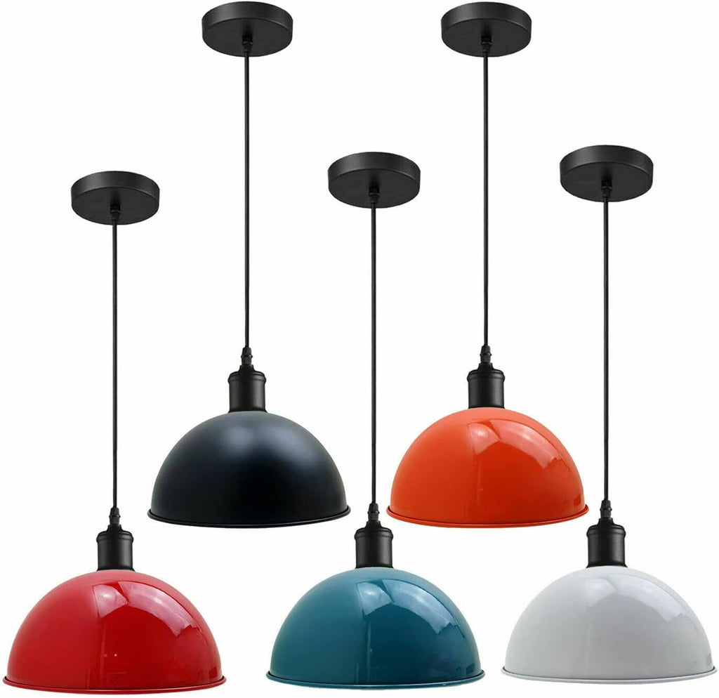 Adjustable Metal Dome Shade Pendant Light Fixture for Modern Retro Interiors