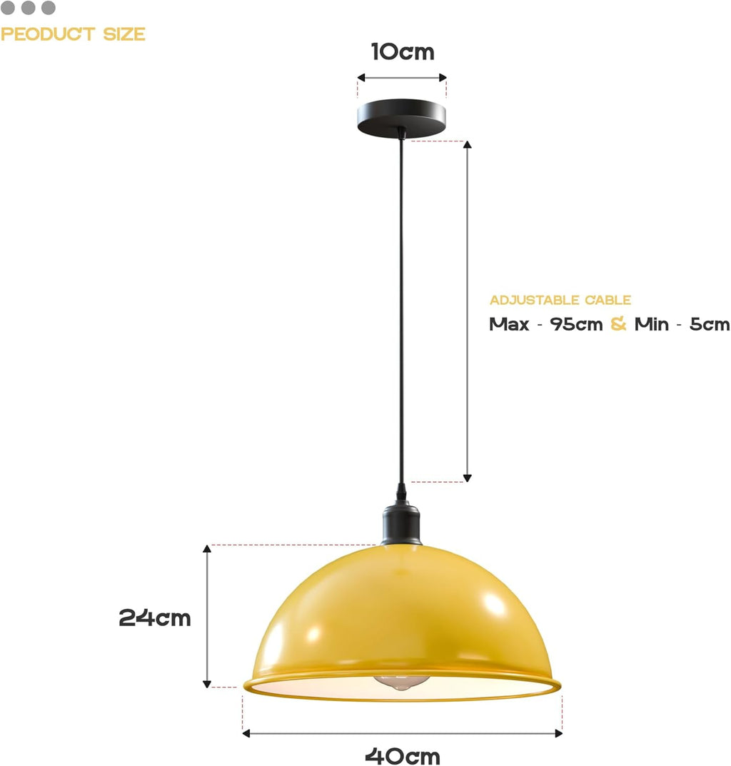 LEDSone Retro Industrial Metal Dome Pendant Ceiling Light Fitting