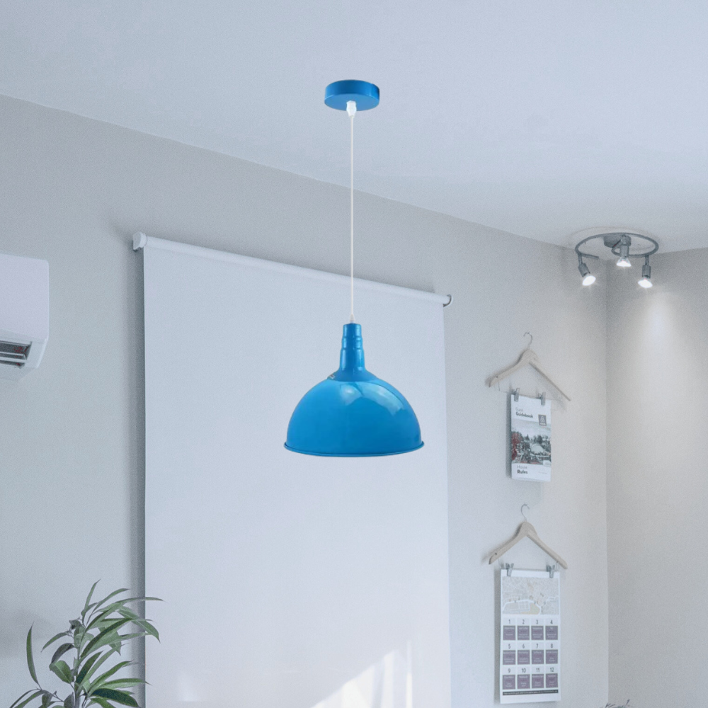 Modern Retro Dome Ceiling Pendant Light Kit E27 Holder, 1m Cable