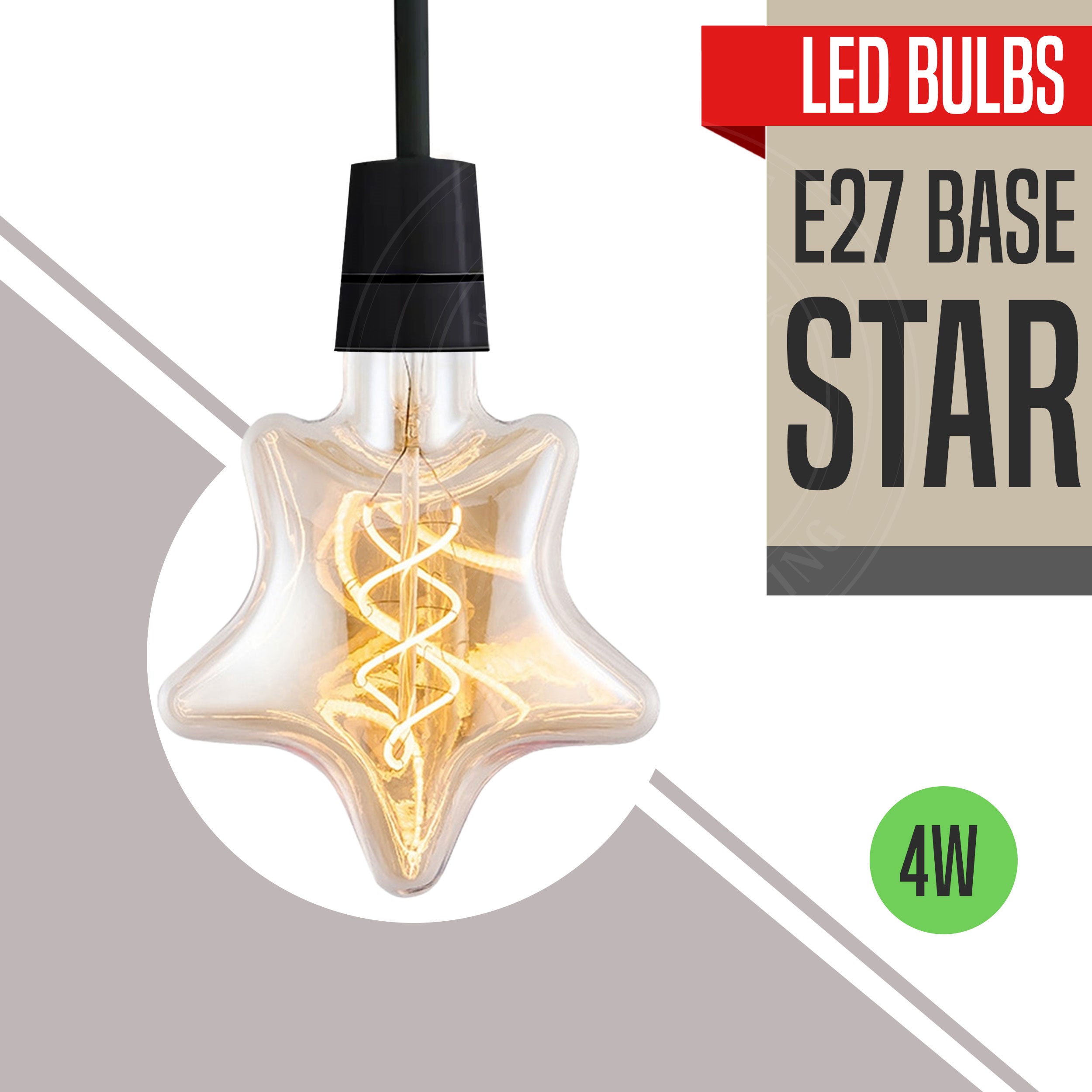 E27 LED Filament Star Bulb: 4W Warm White Decorative Vintage Style Light