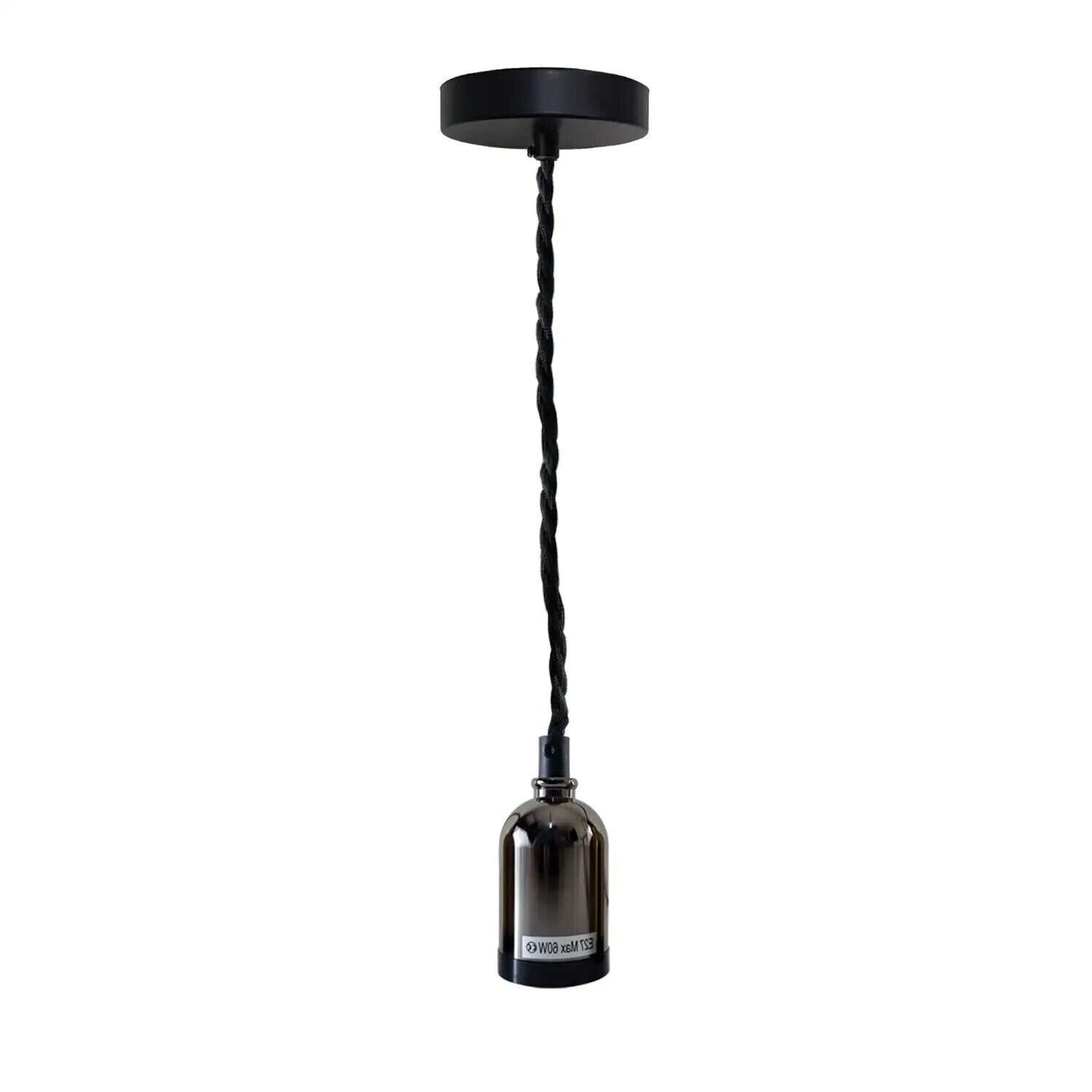 E27 Vintage Industrial Fabric Flex Hanging Pendant Lamp Holder Light Kit