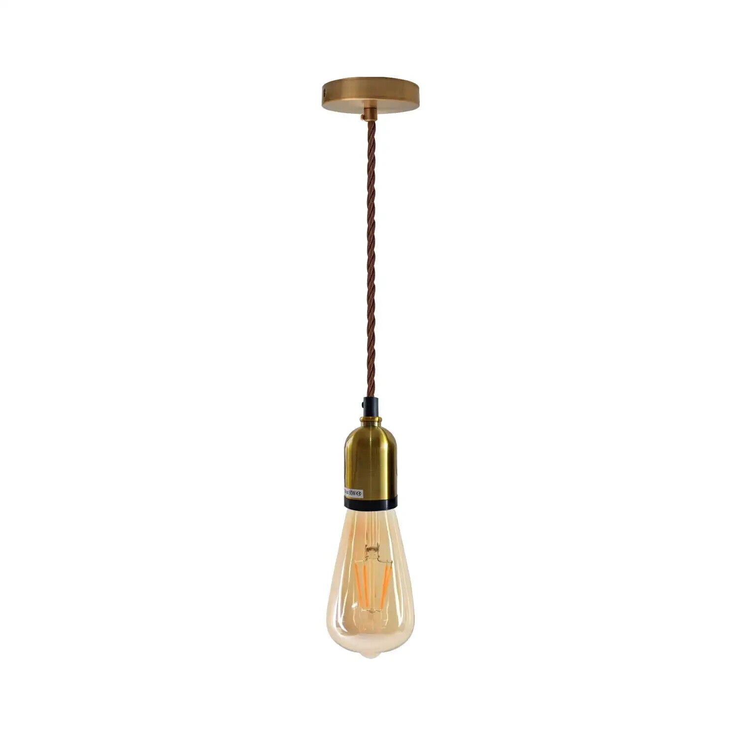 E27 Vintage Industrial Fabric Flex Hanging Pendant Lamp Holder Light Kit