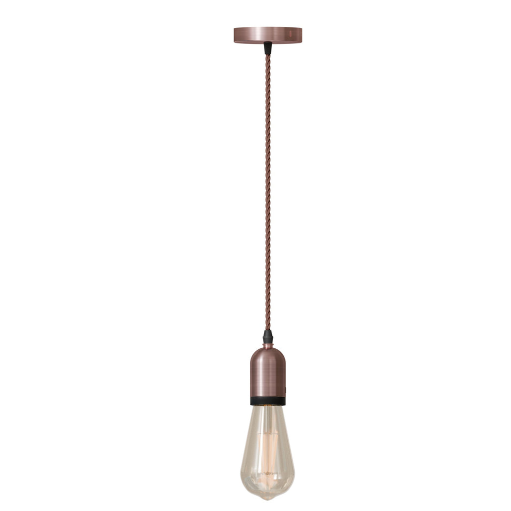 E27 Vintage Industrial Fabric Flex Hanging Pendant Lamp Holder Light Kit