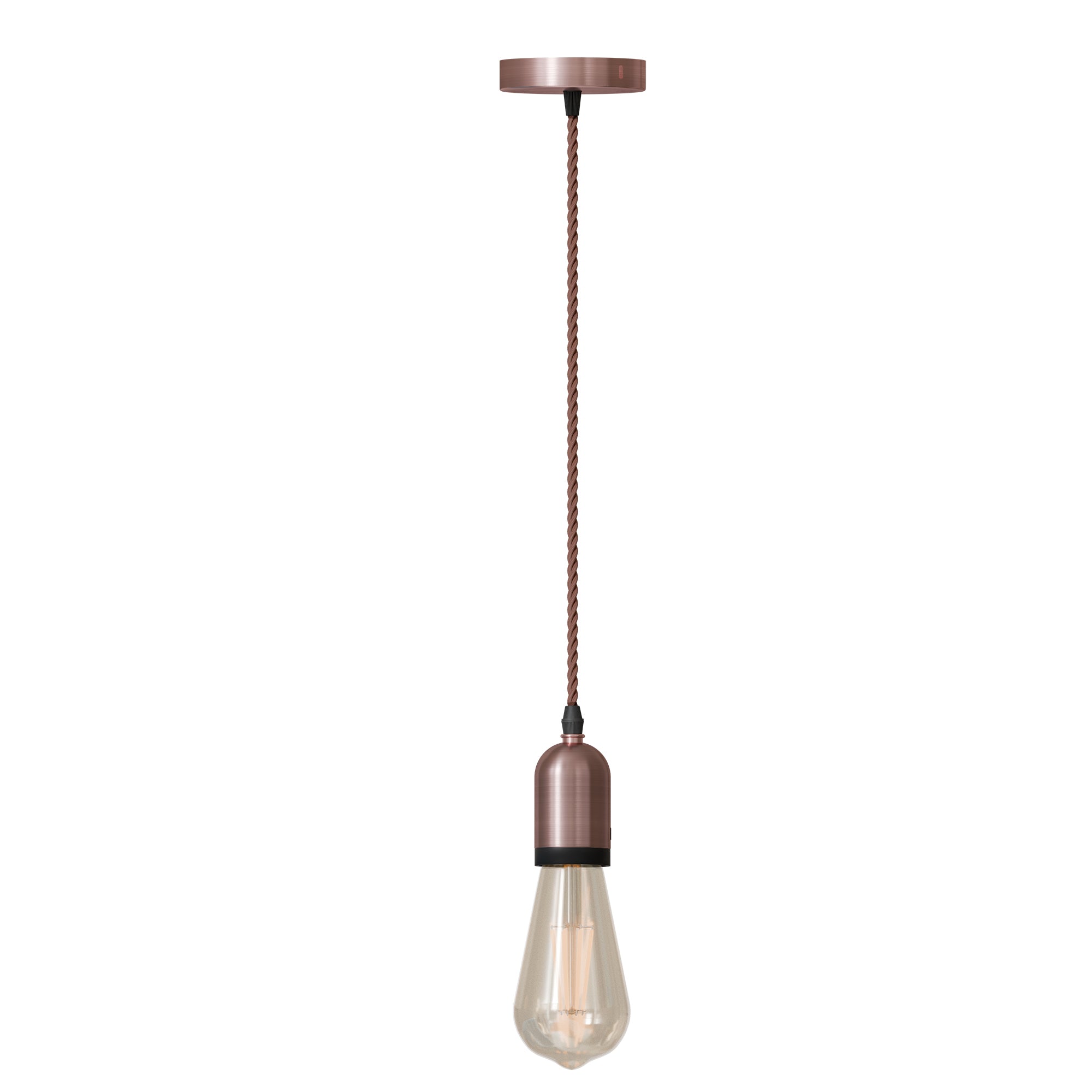 E27 Vintage Industrial Fabric Flex Hanging Pendant Lamp Holder Light Kit