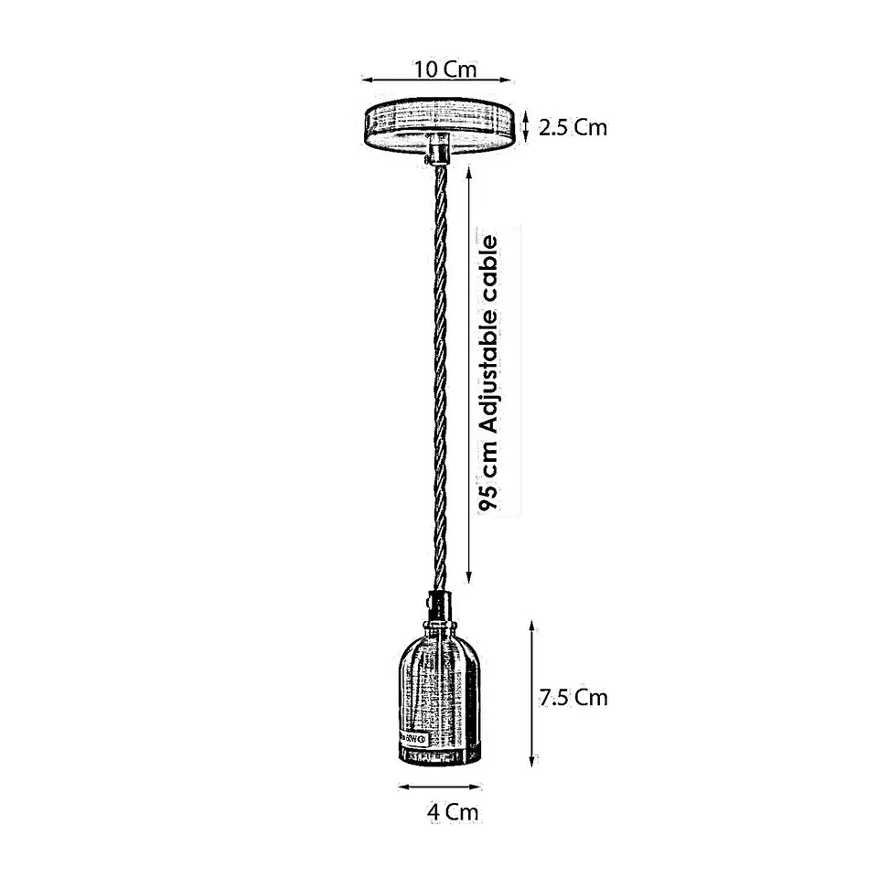 E27 Vintage Industrial Fabric Flex Hanging Pendant Lamp Holder Light Kit