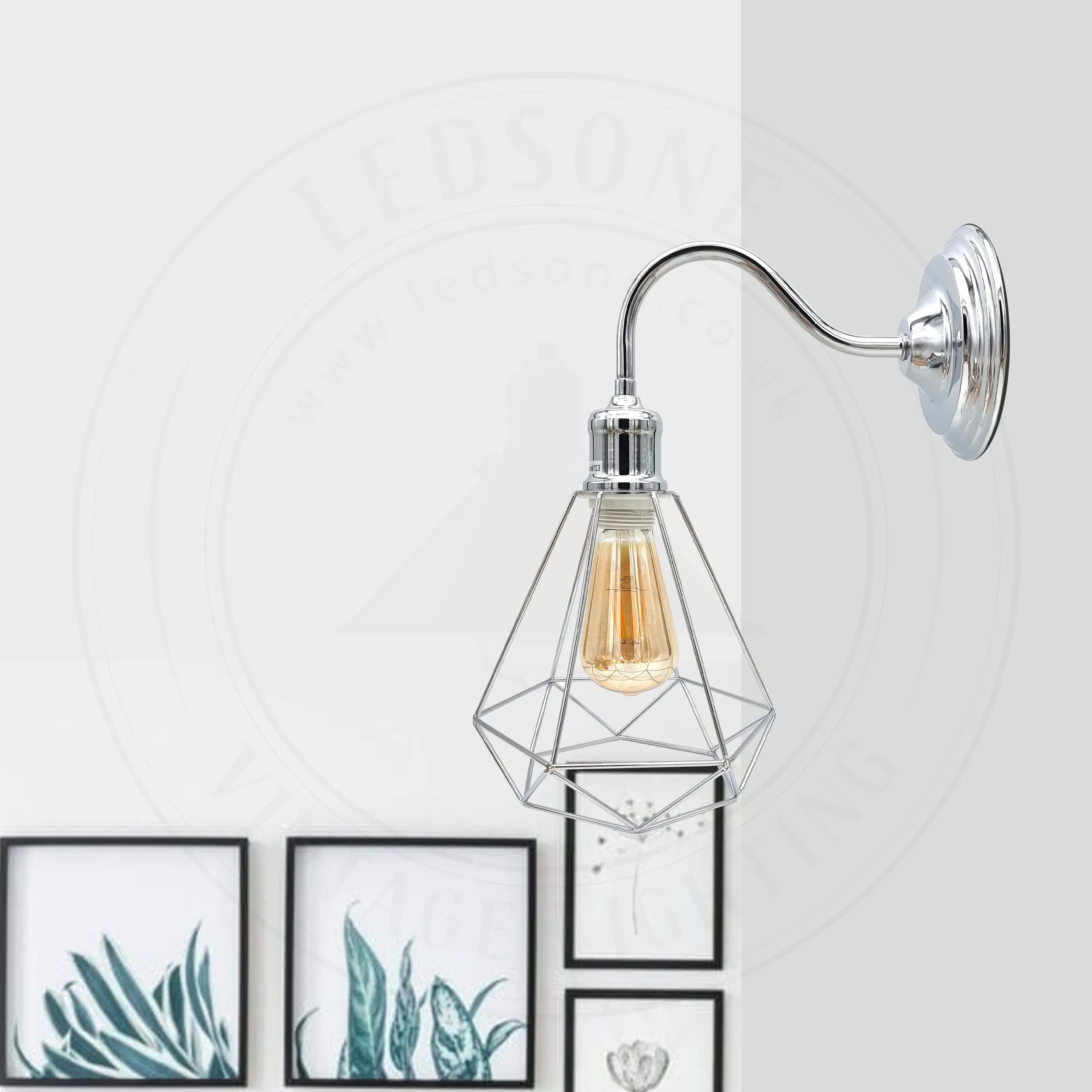 Modern Chrome Swan Neck Wall Sconce Light E27 Holder Fixture