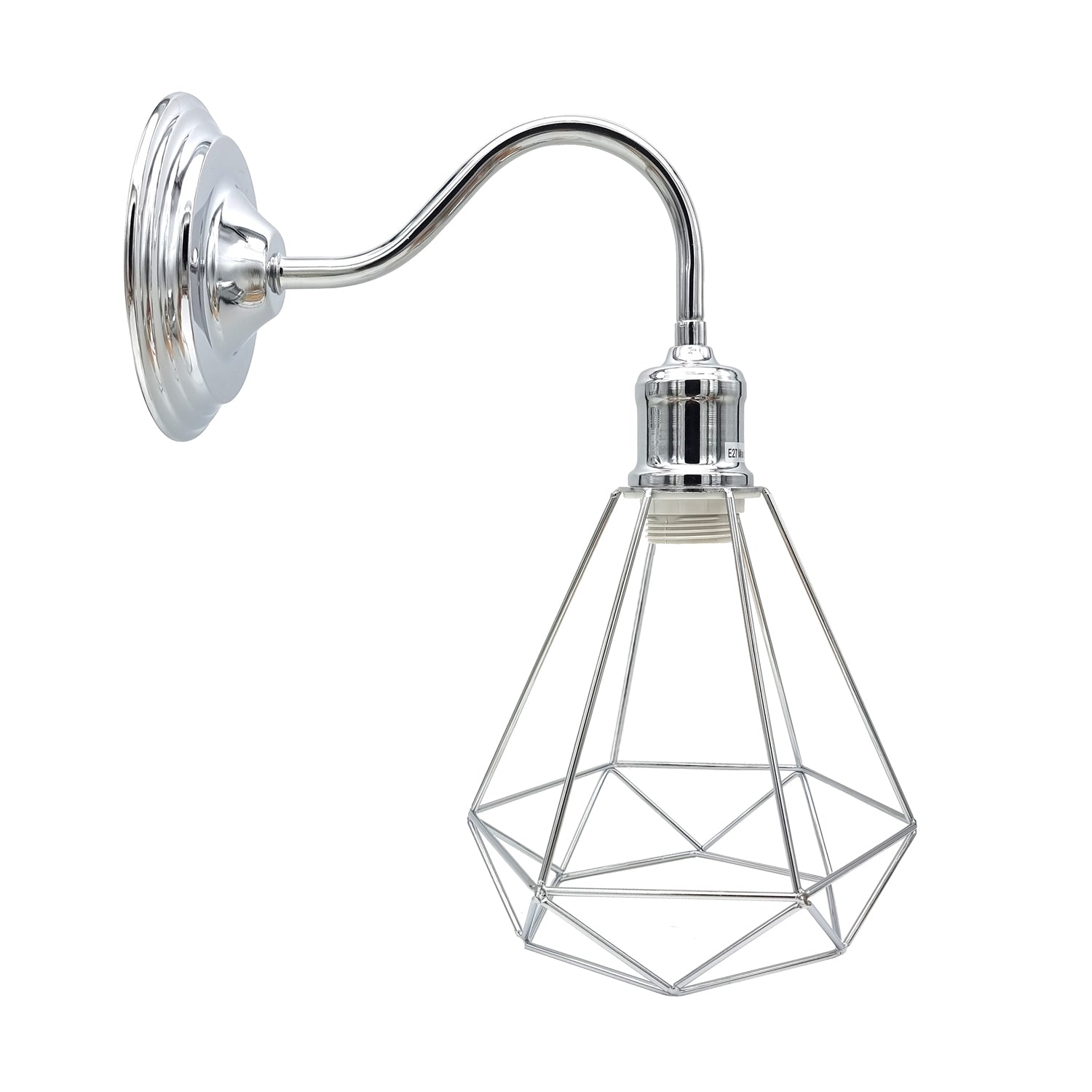 Modern Chrome Swan Neck Wall Sconce Light E27 Holder Fixture
