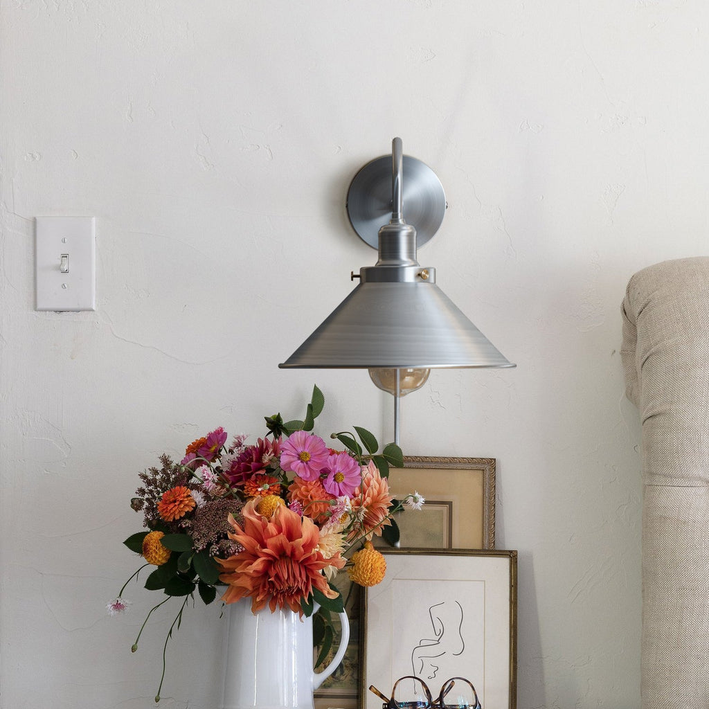 Vintage Dimmer Wall Light | 2m Plug-in with Lampshade ~5830