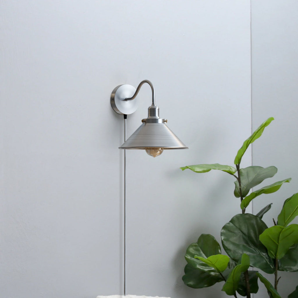 Retro Industrial Swan Neck Wall Sconce with On/Off Switch LED Compatible